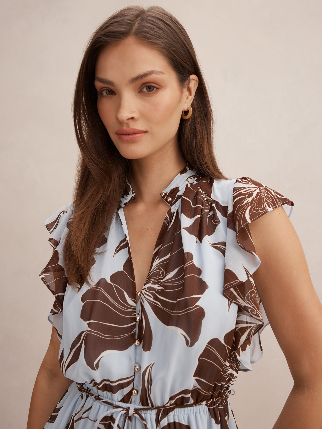 Maxwell Flutter Sleeve Midi Dress