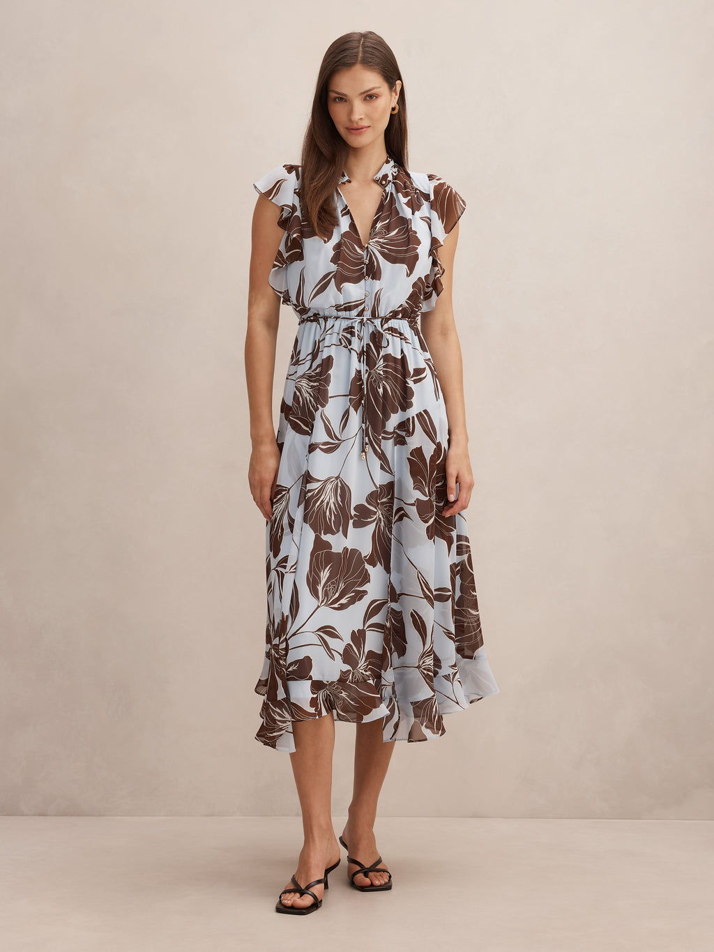 Maxwell Flutter Sleeve Midi Dress