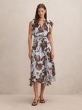 Maxwell Flutter Sleeve Midi Dress
