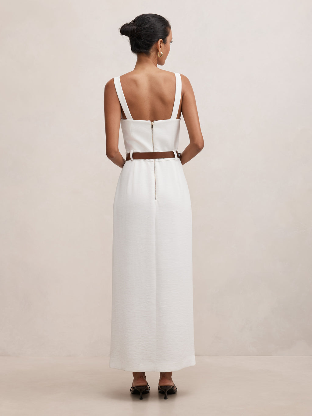 Sara Petite Tailored Column Midi Dress