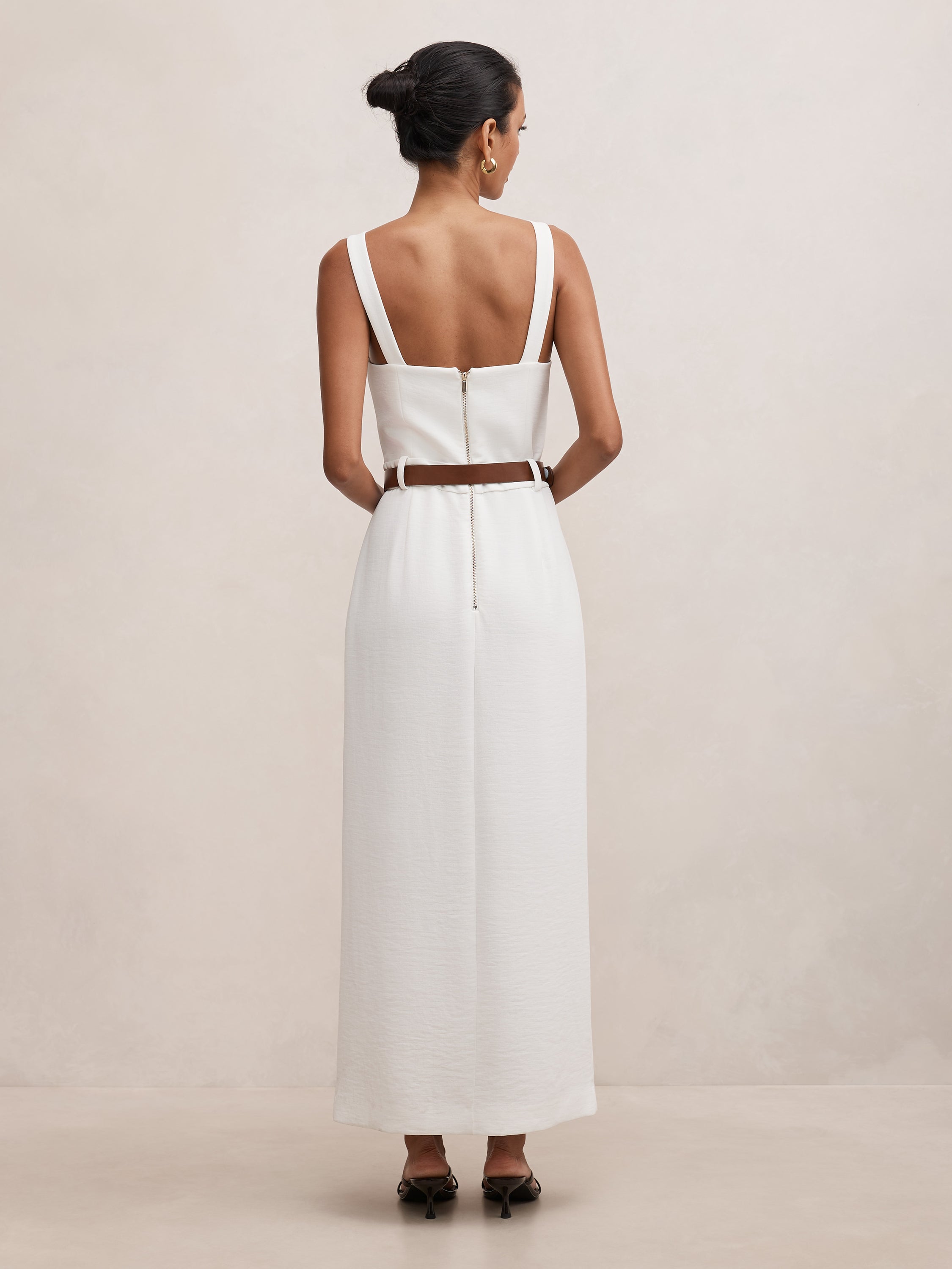 Sara Petite Tailored Column Midi Dress