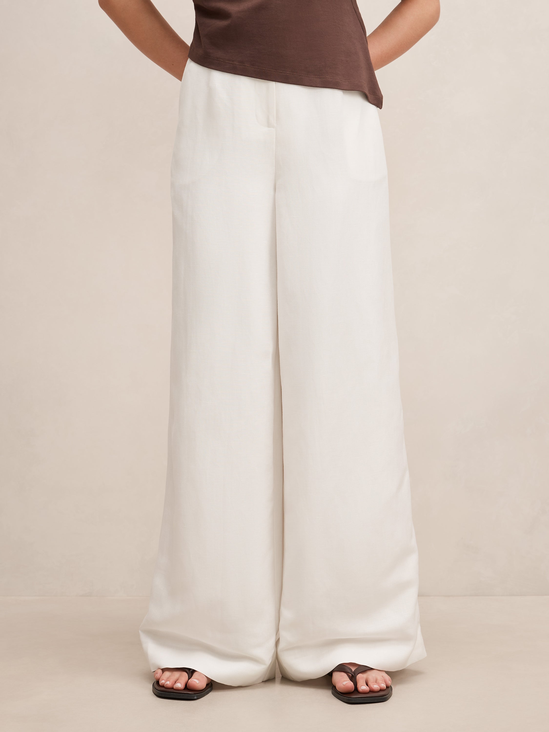 Matilda Linen Blend Wide Leg Pant