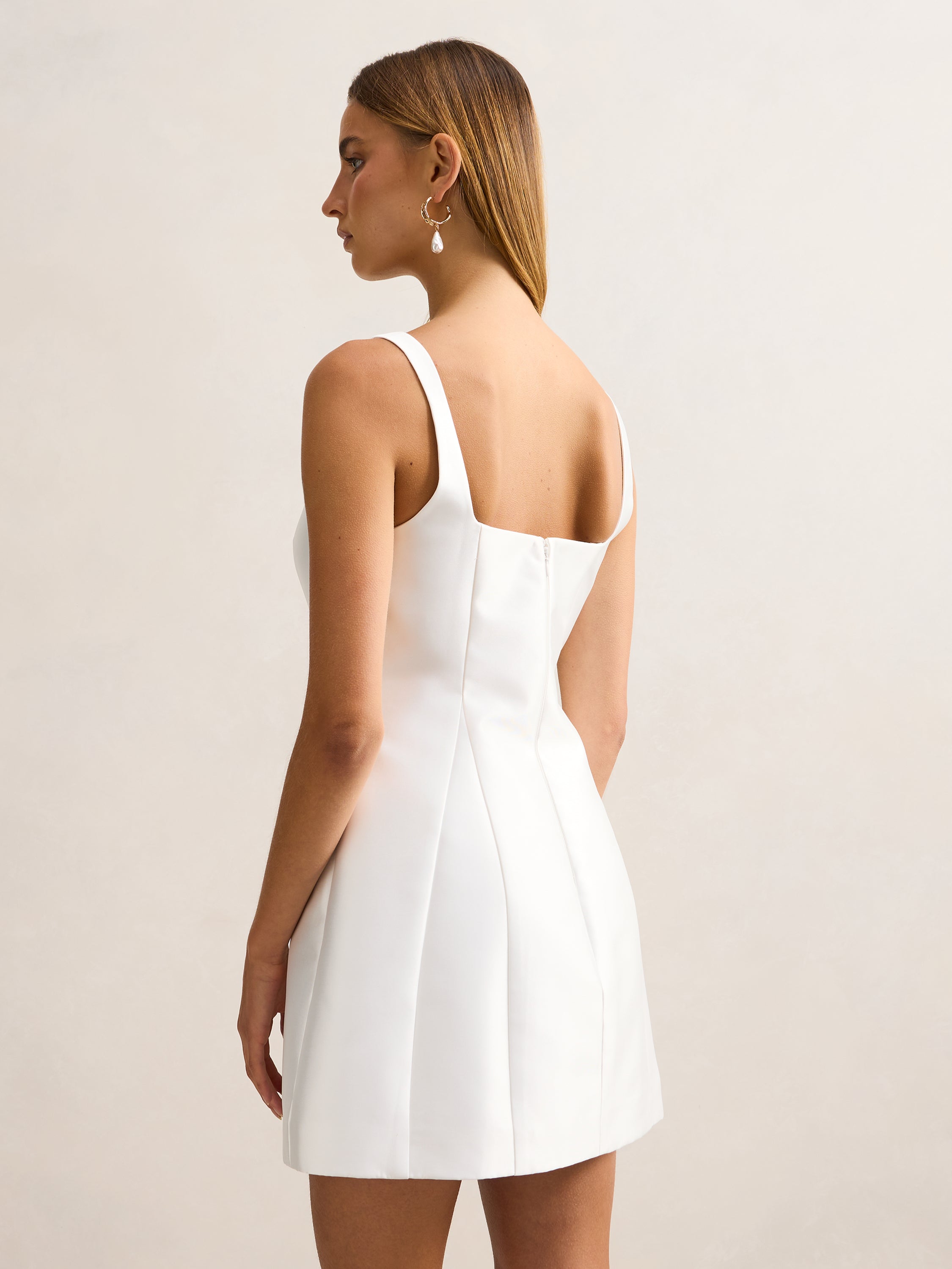 Kaitlyn Structured Satin Mini Dress