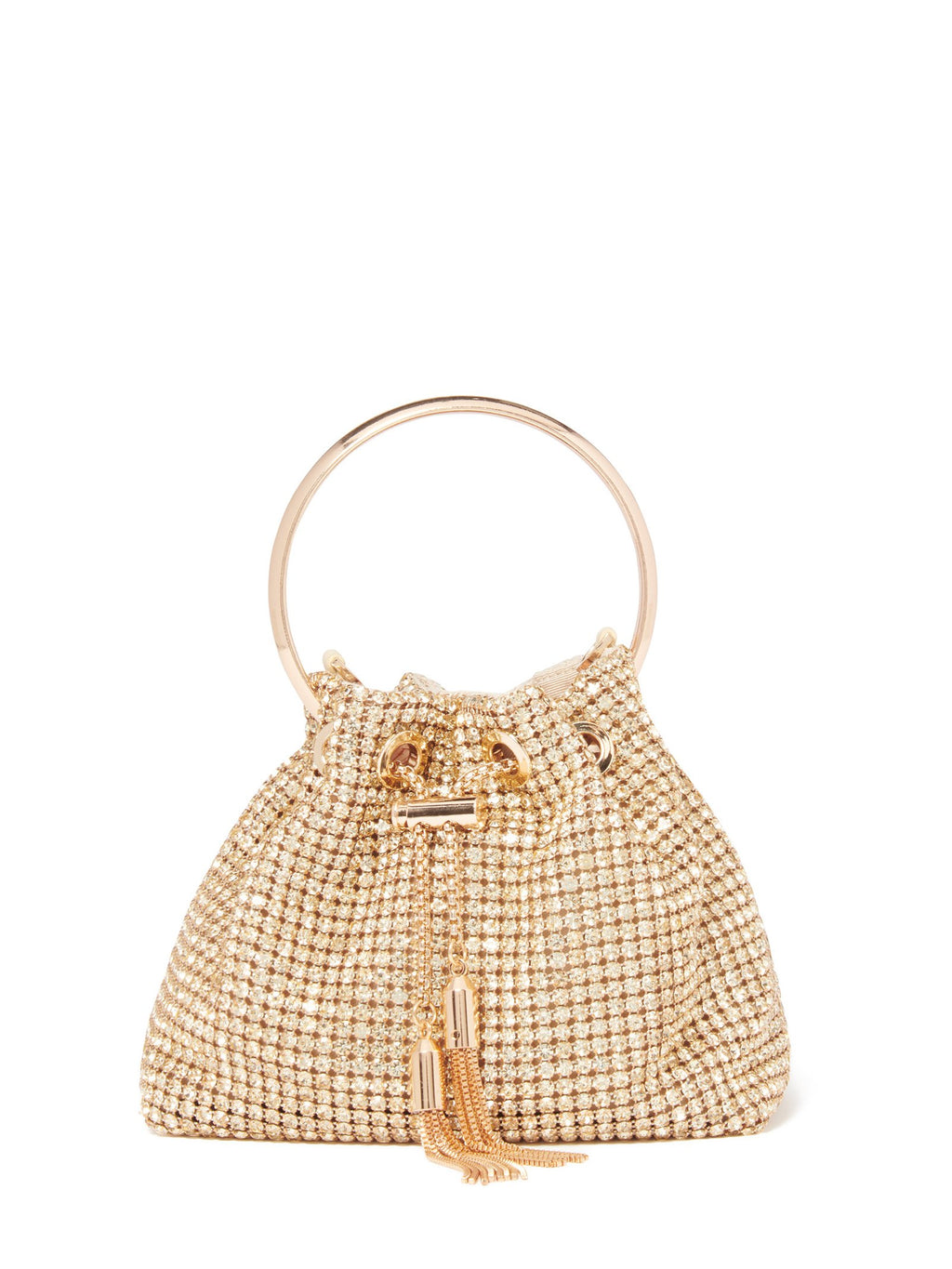 Skylah Sparkle Metal Handle Clutch