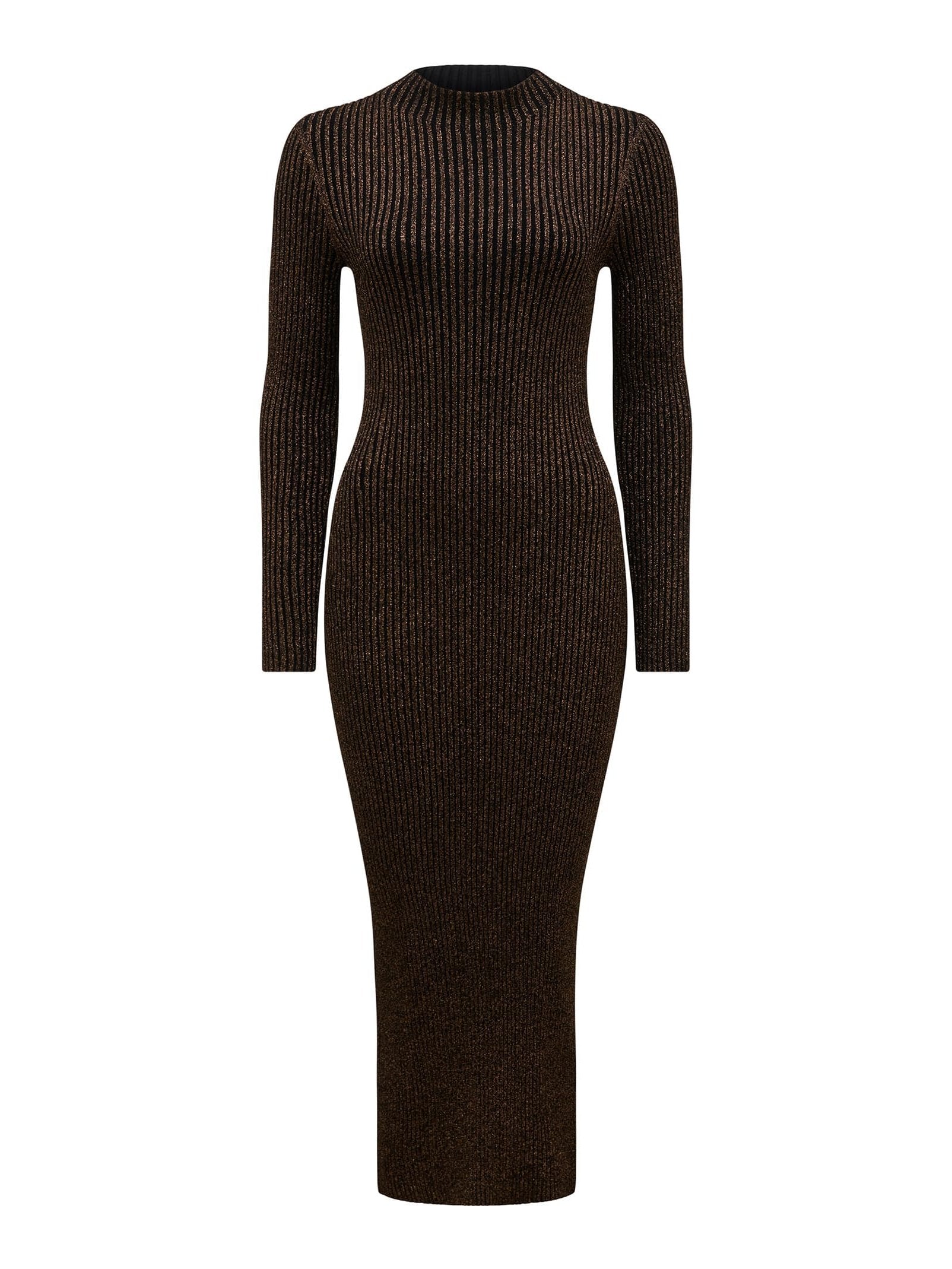  Eliza Ribbed Column Midi Dress