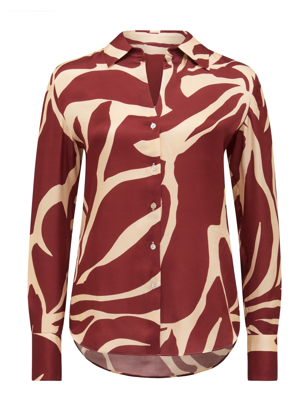 Harvey Notched Neck Satin Shirt