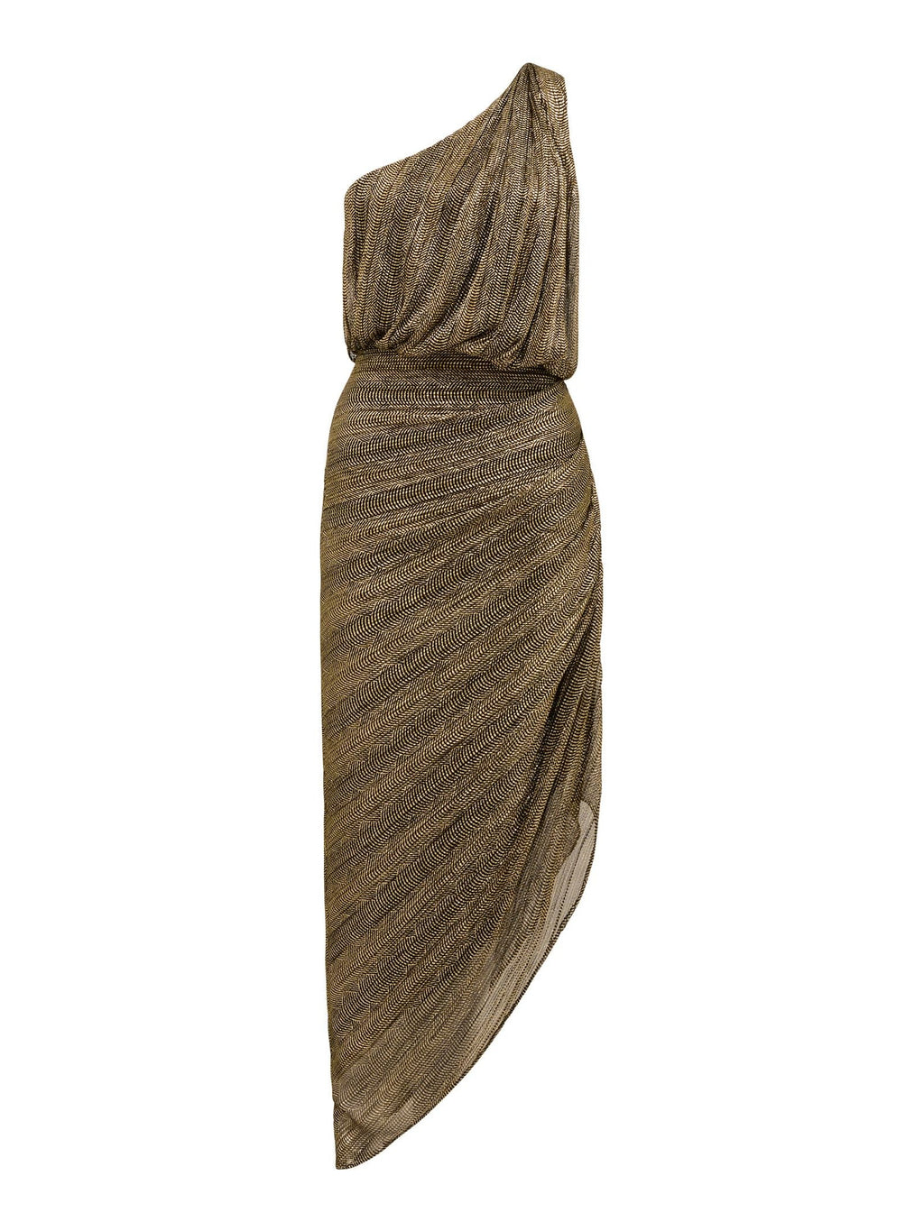 Cassidy One Shoulder Plisse Midi Dress