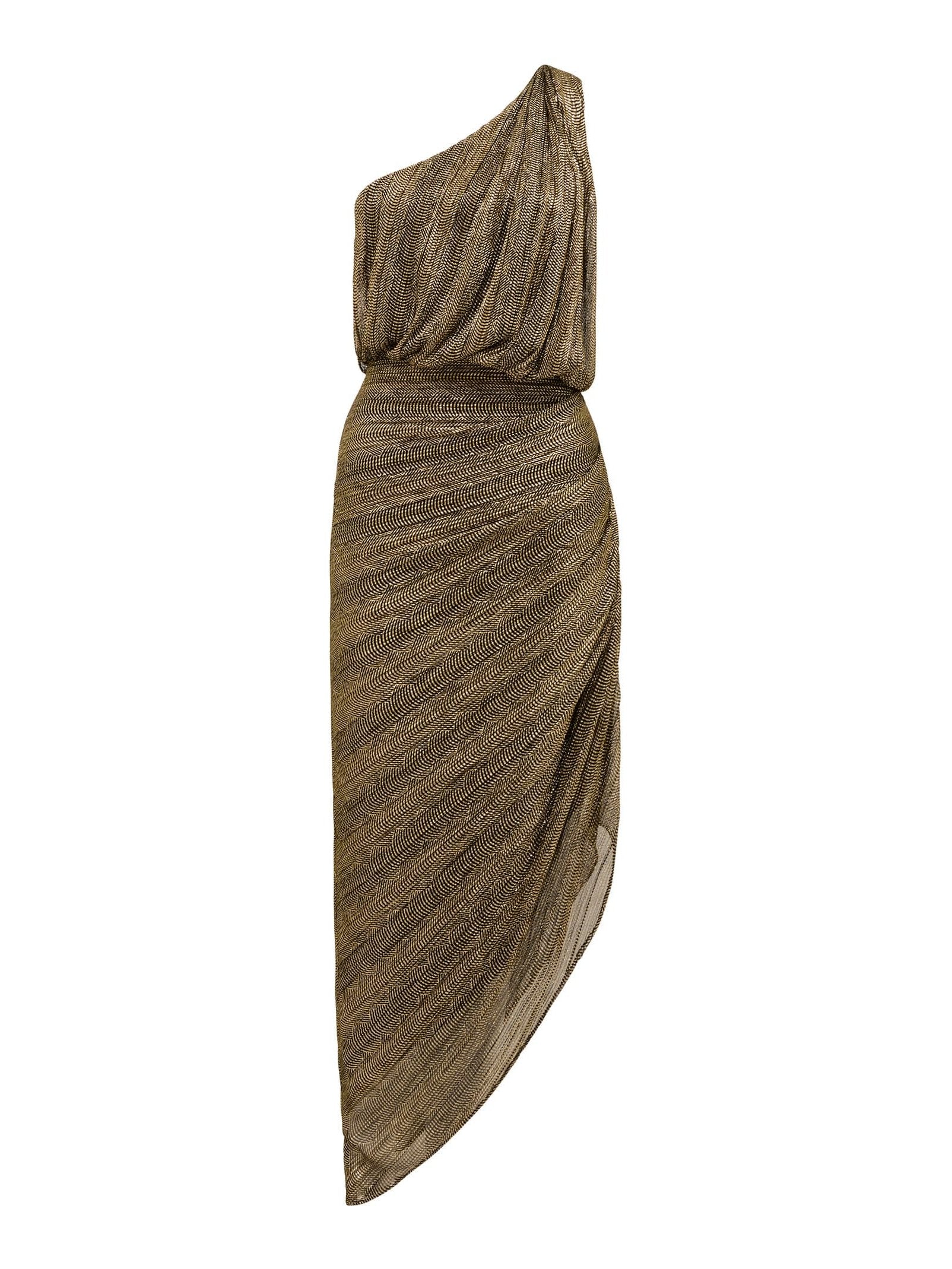 Cassidy One Shoulder Plisse Midi Dress