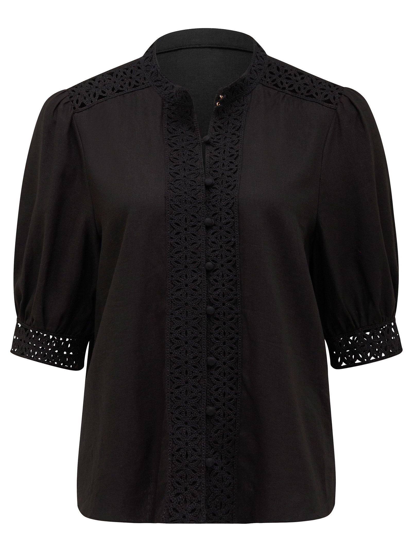 Cassie Crochet Trimmed Blouse
