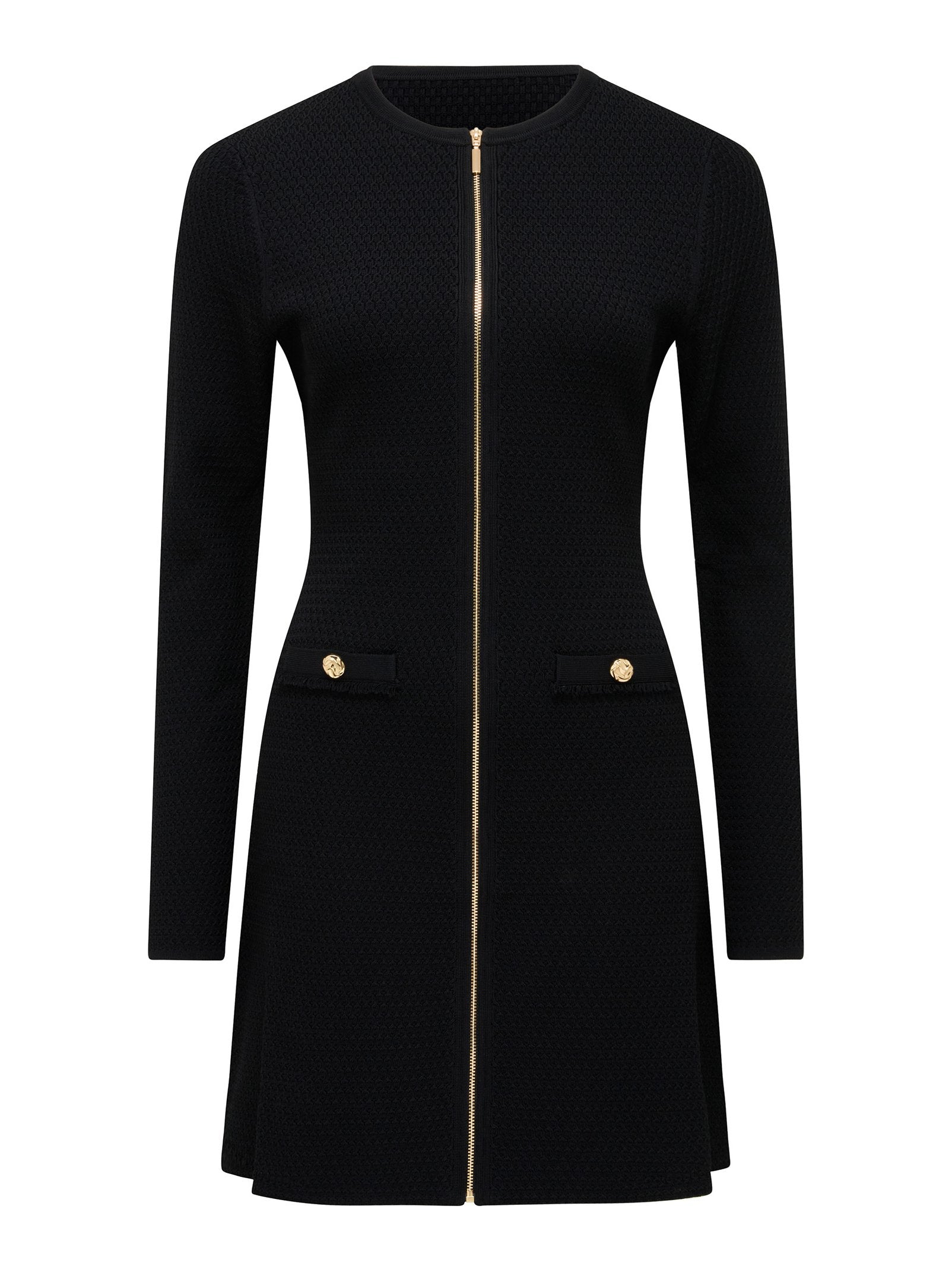  Dani L/S Zip Detail Mini Dress