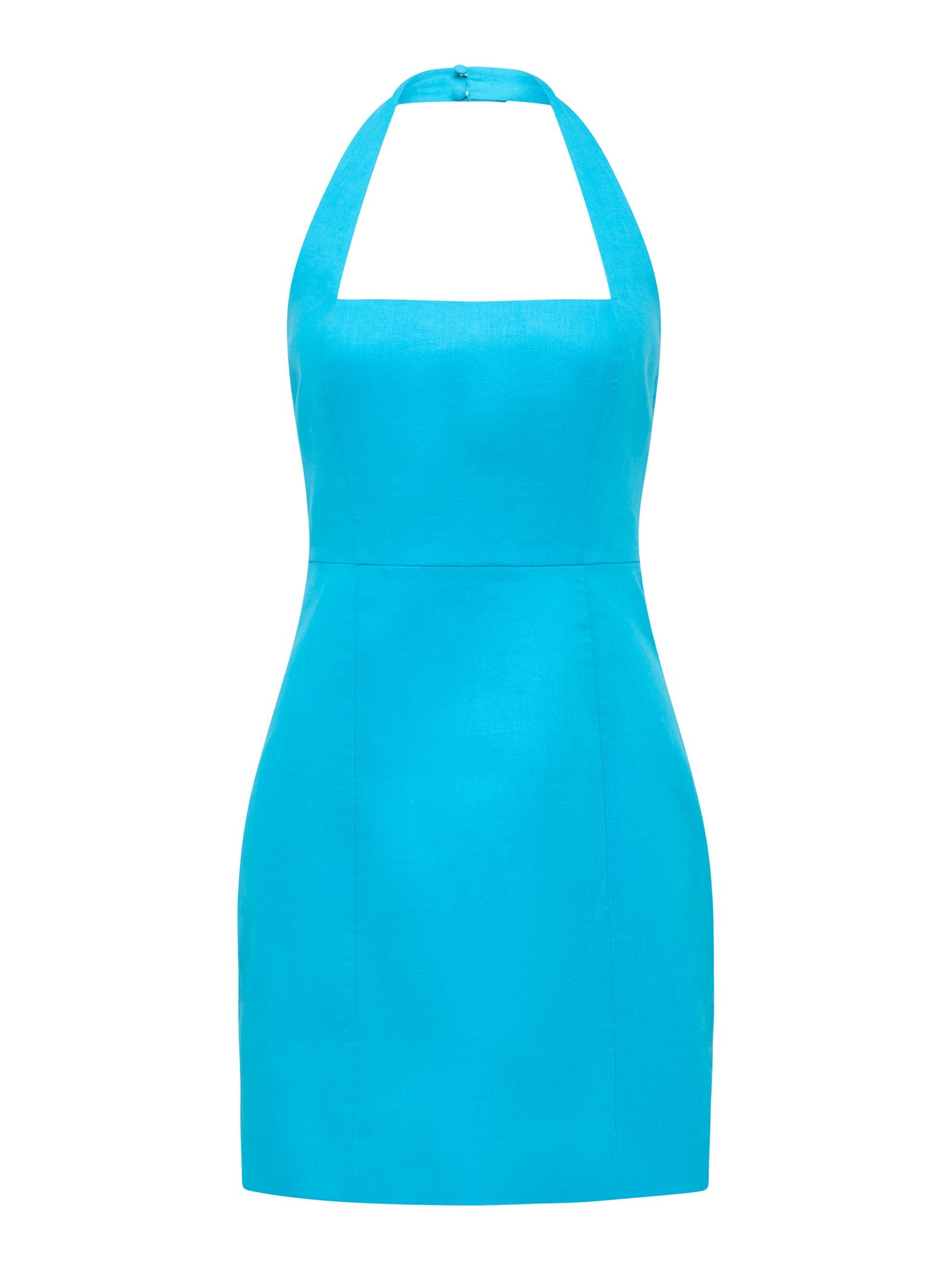  Stevie Halter Neck Linen Mini Dress