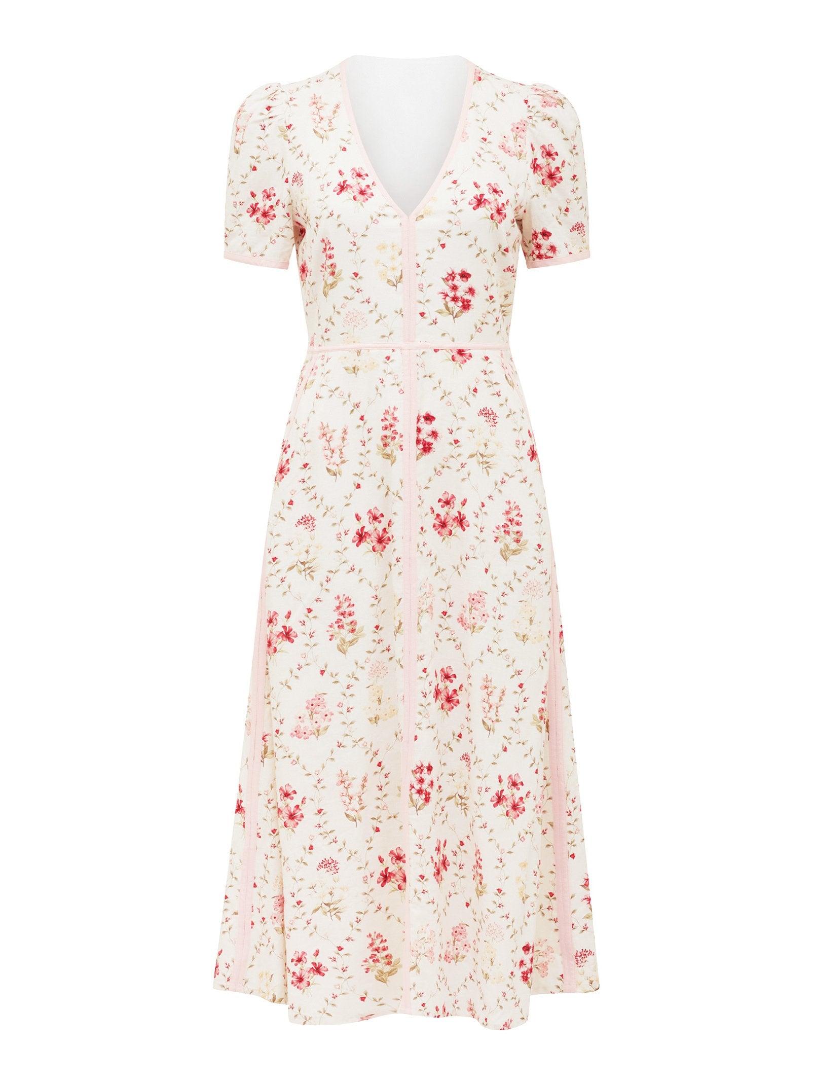 Sabrina Printed Linen Midi Dress