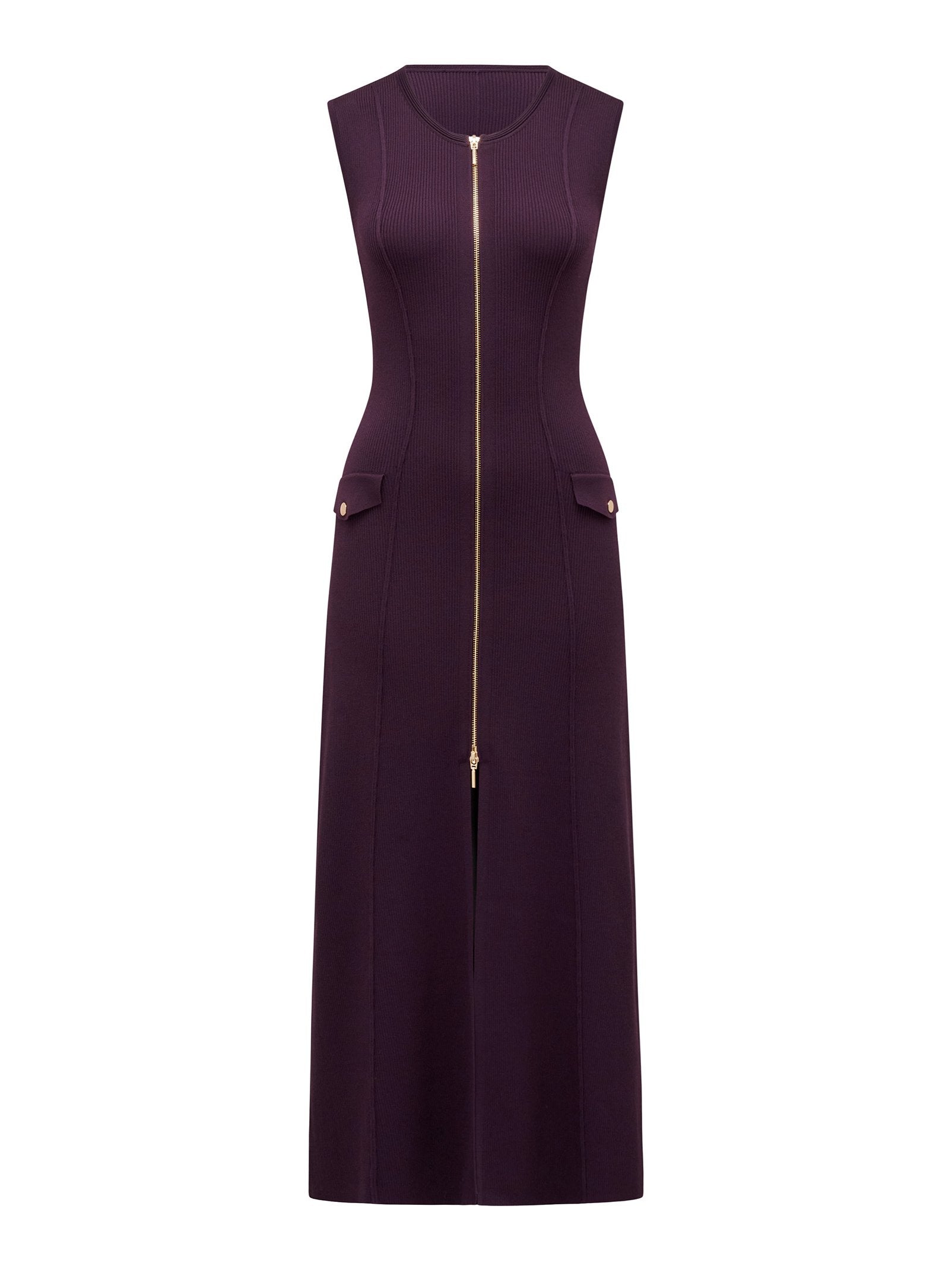 Maddie Zip Detail Midi Dress
