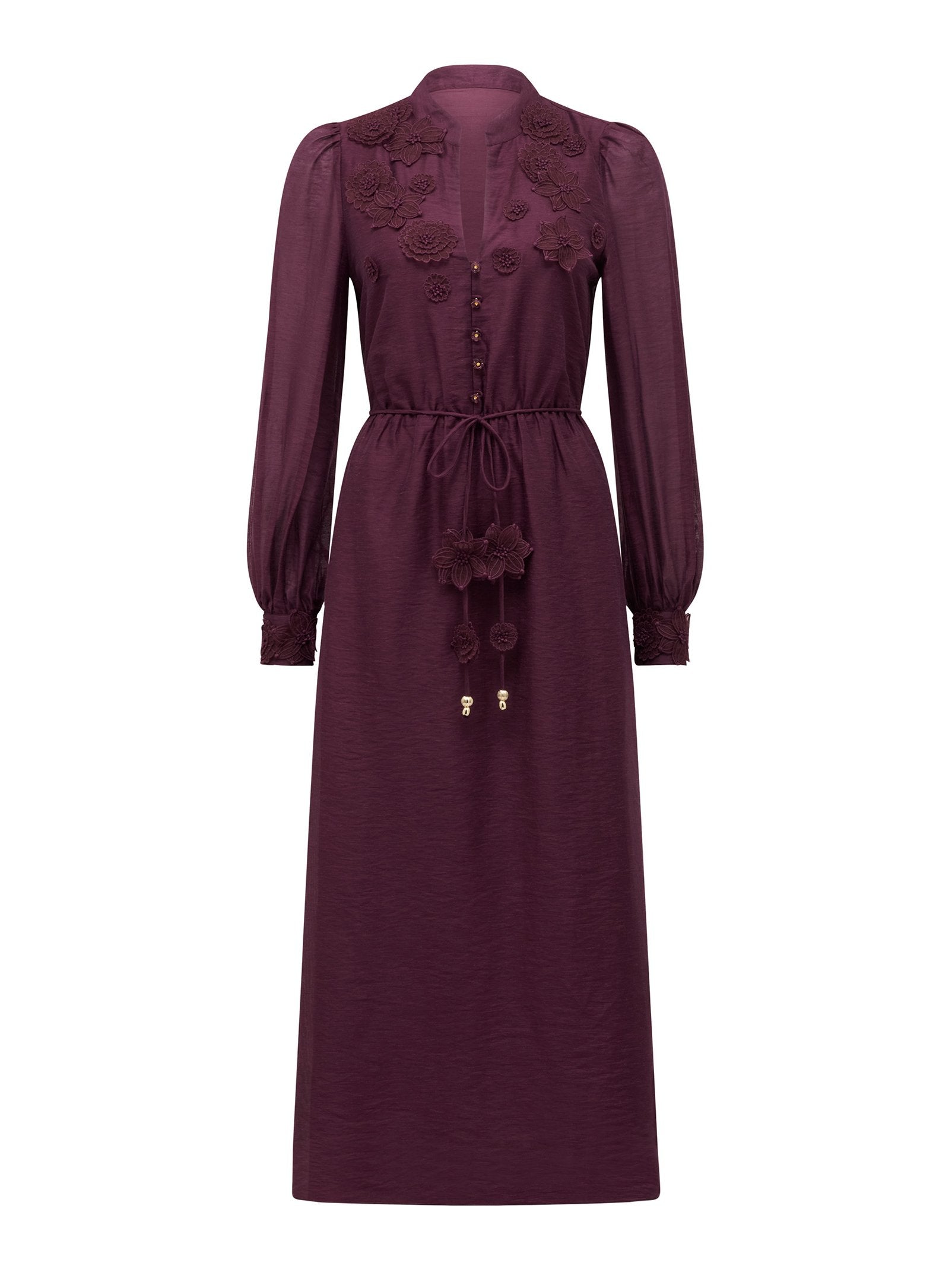 Yasmin Floral Applique Midi Dress