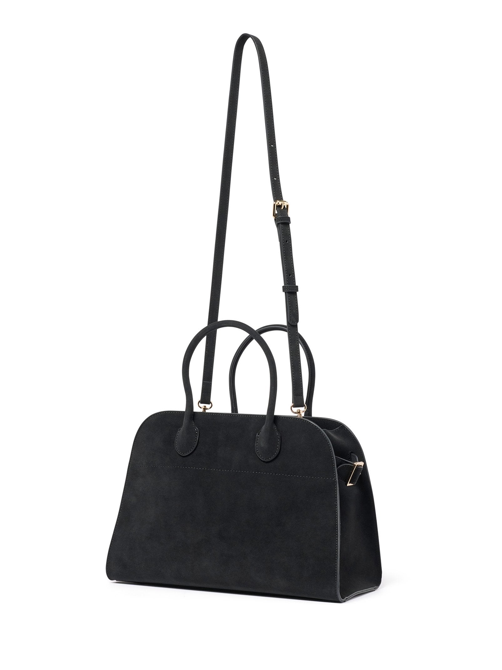  Lacey Faux Suede Bowler Bag