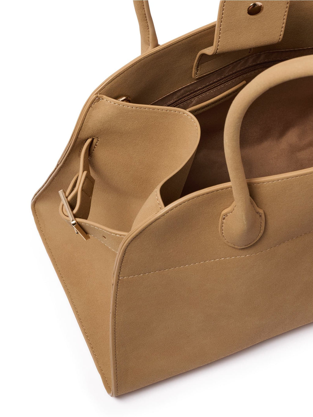  Lacey Faux Suede Bowler Bag