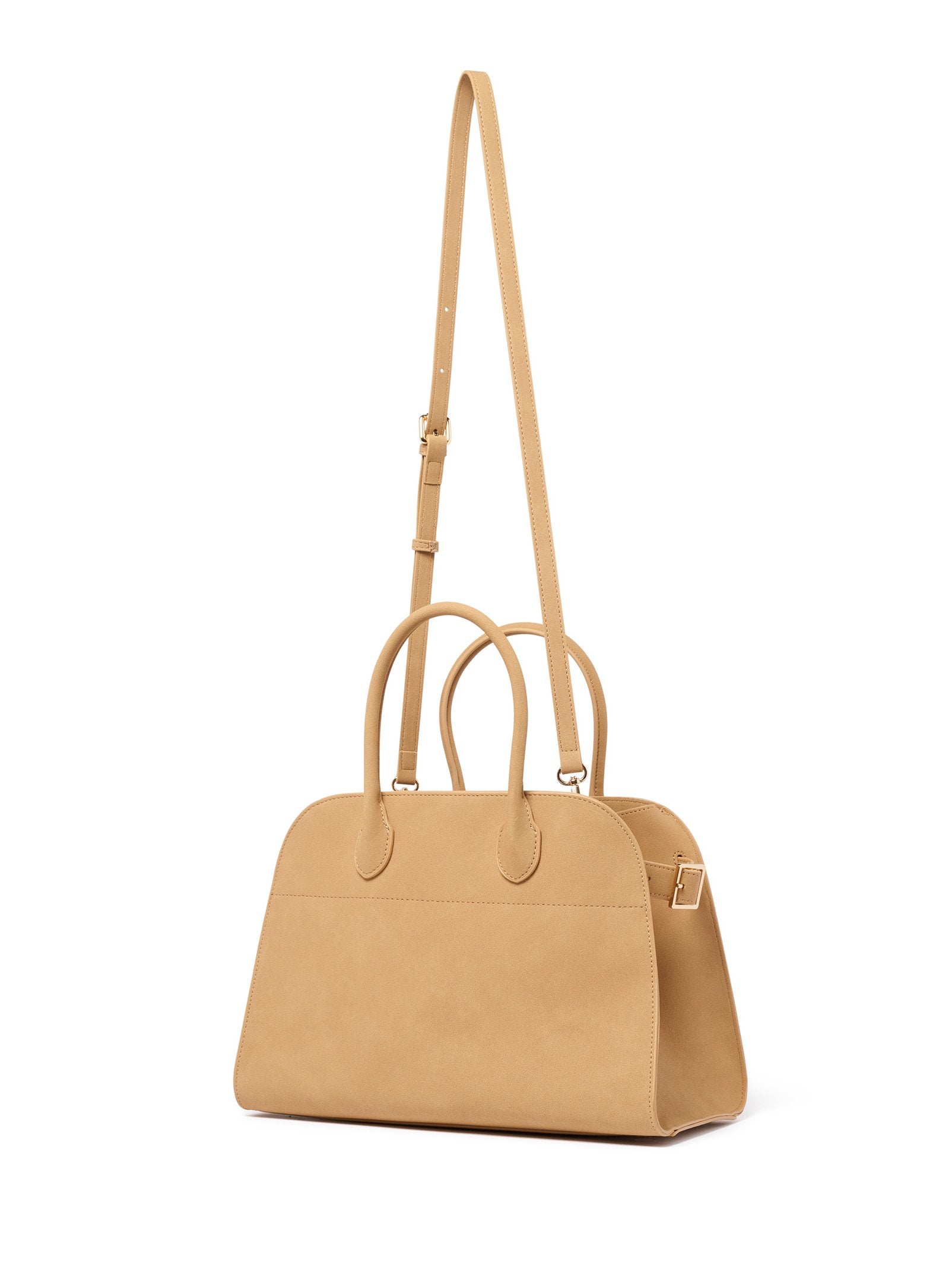  Lacey Faux Suede Bowler Bag
