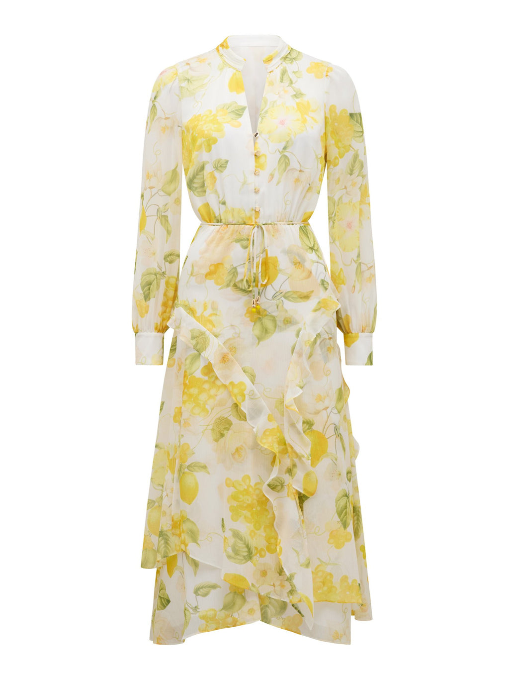  Sutton Ruffle Hem Midi Dress