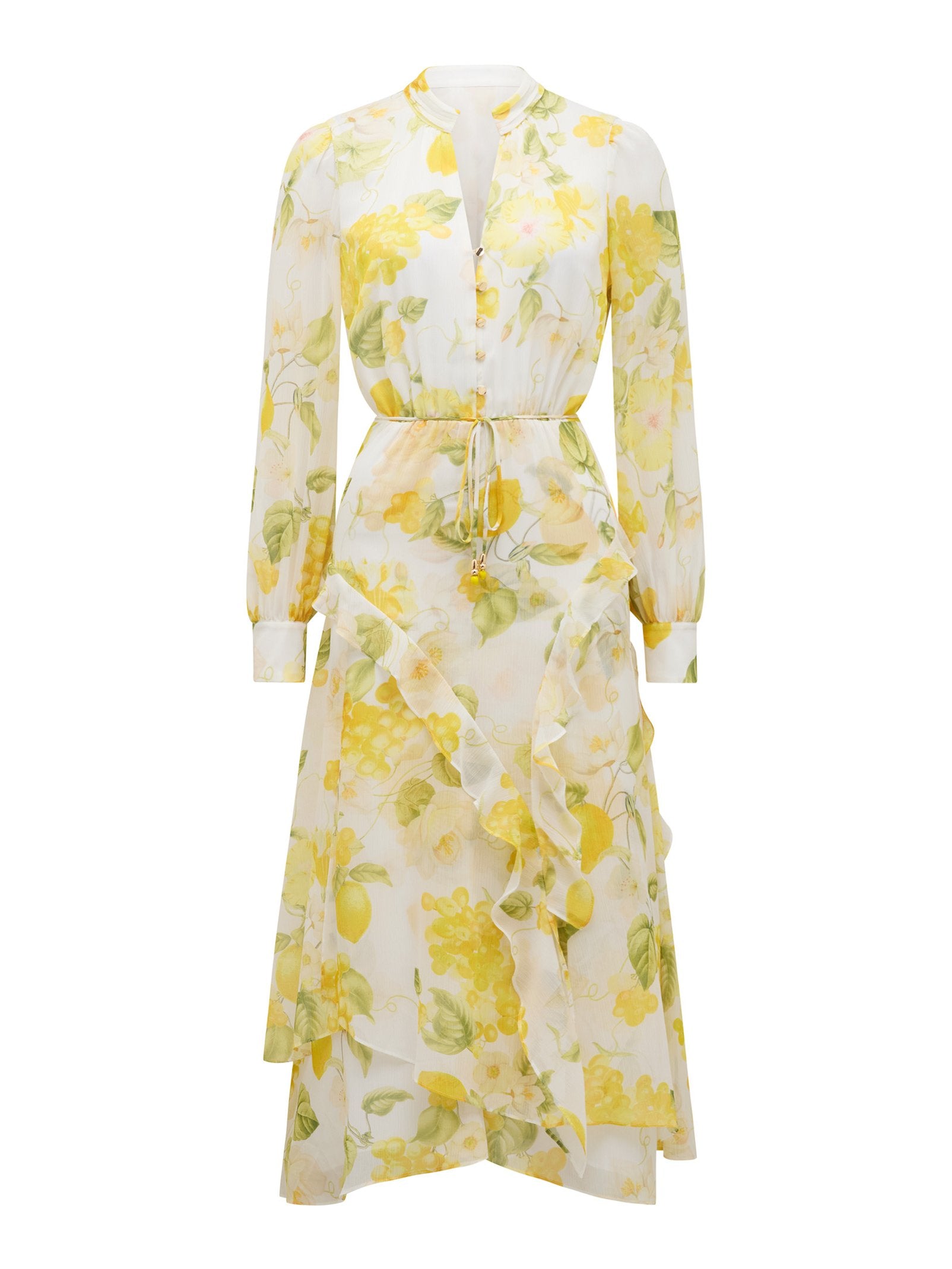  Sutton Ruffle Hem Midi Dress