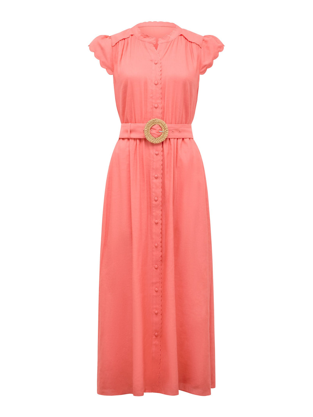  Serafina Scallop Edge Midi Dress