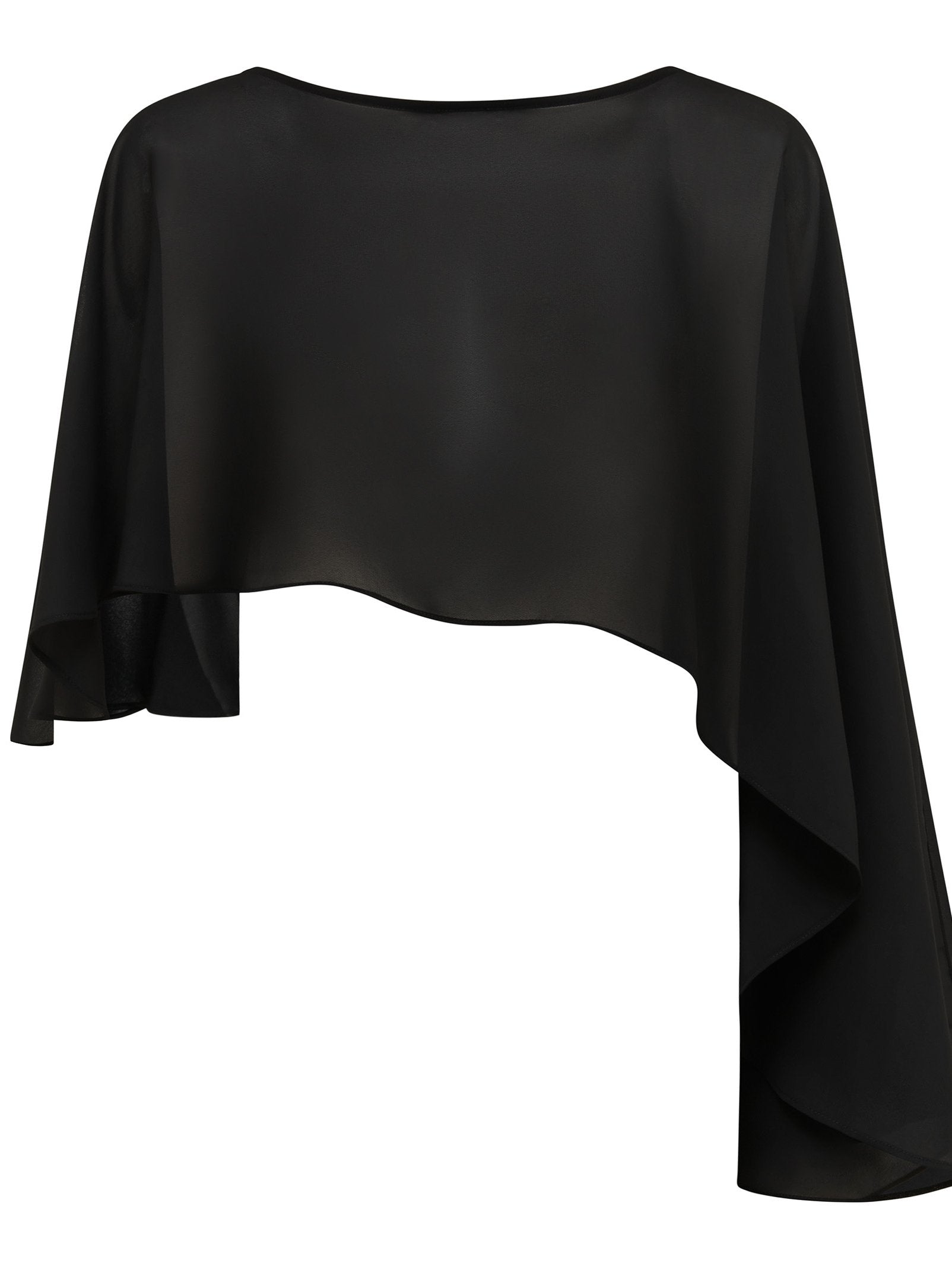  Aria Asymmetrical Chiffon Cape