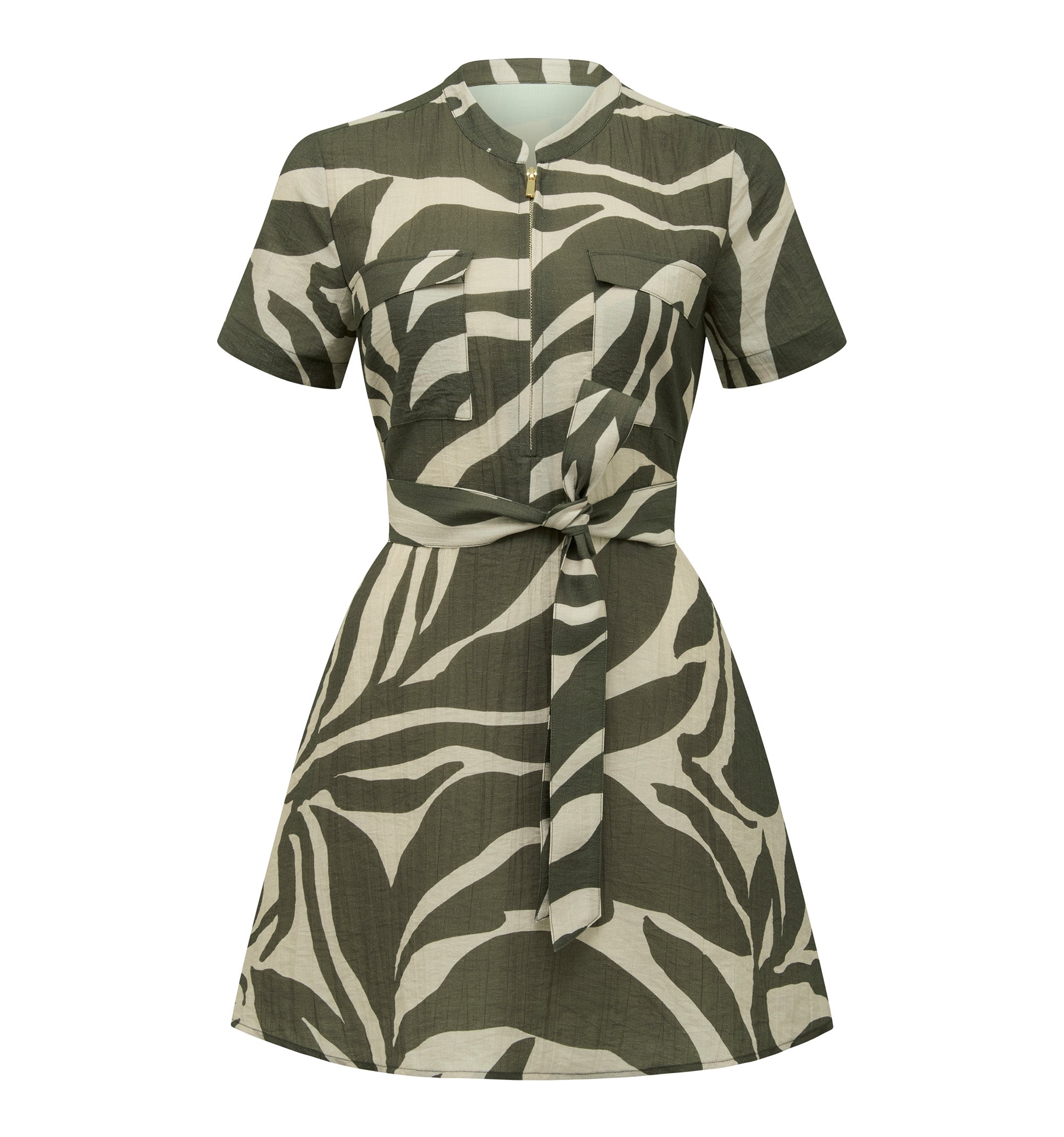 Eden Petite Zip Up Mini Dress