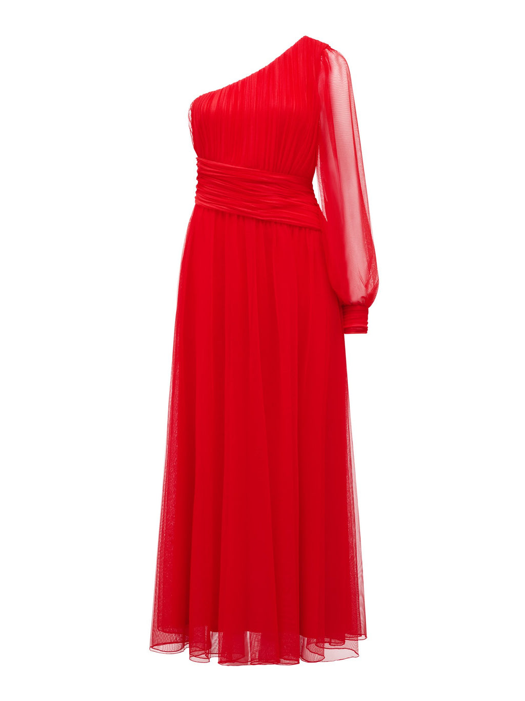 Jennifer One Shoulder Tulle Maxi Dress