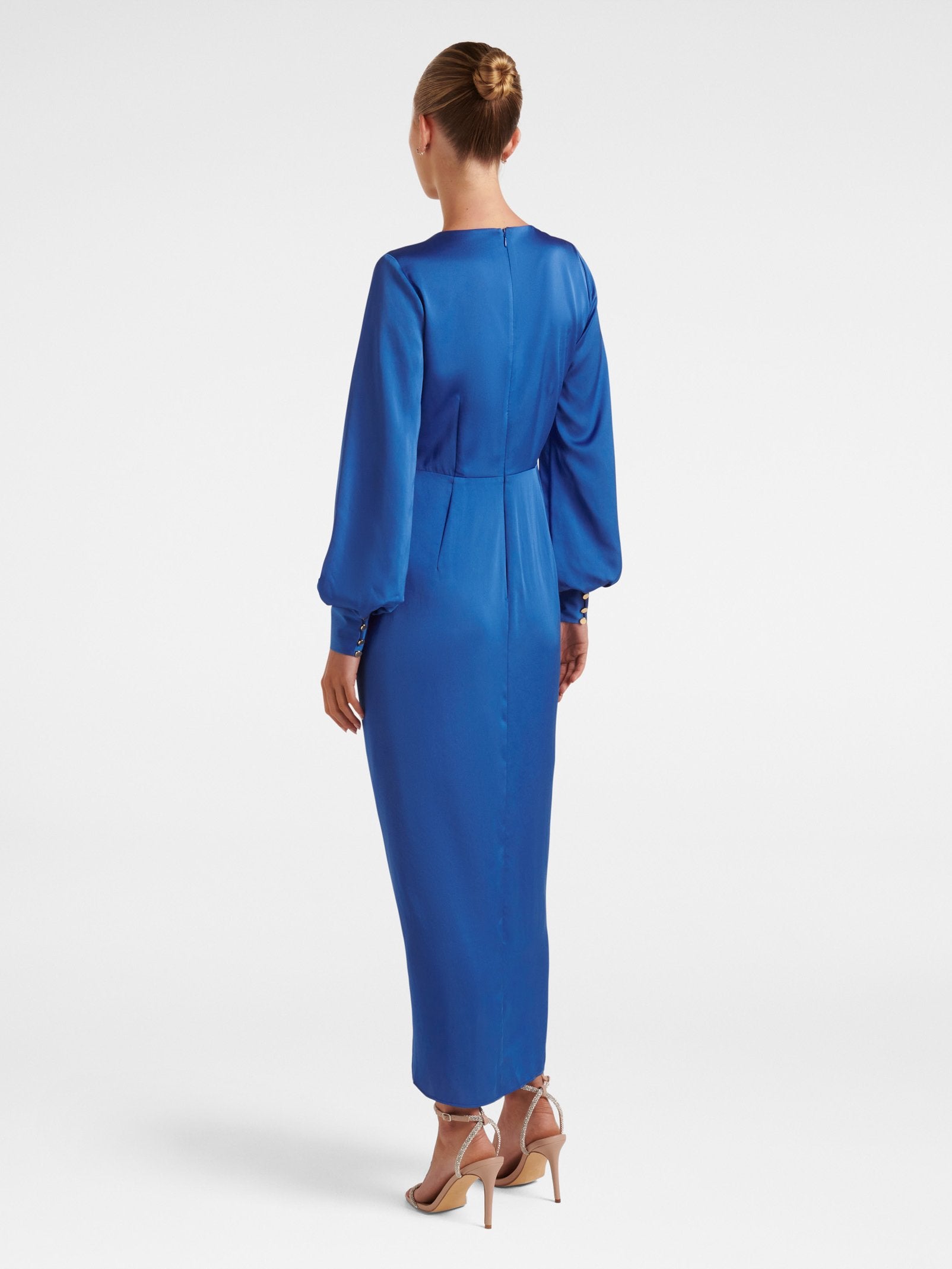 Mirella Wrap Satin Midi Dress