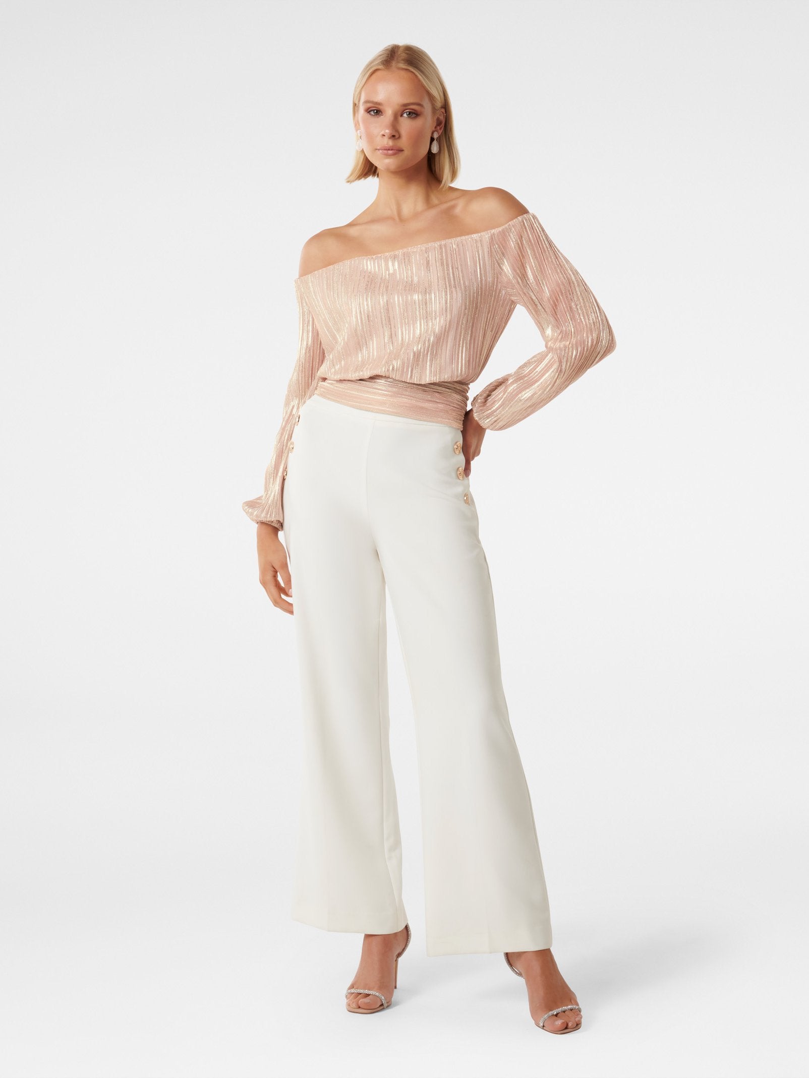 Keisha Plisse Bardot Top