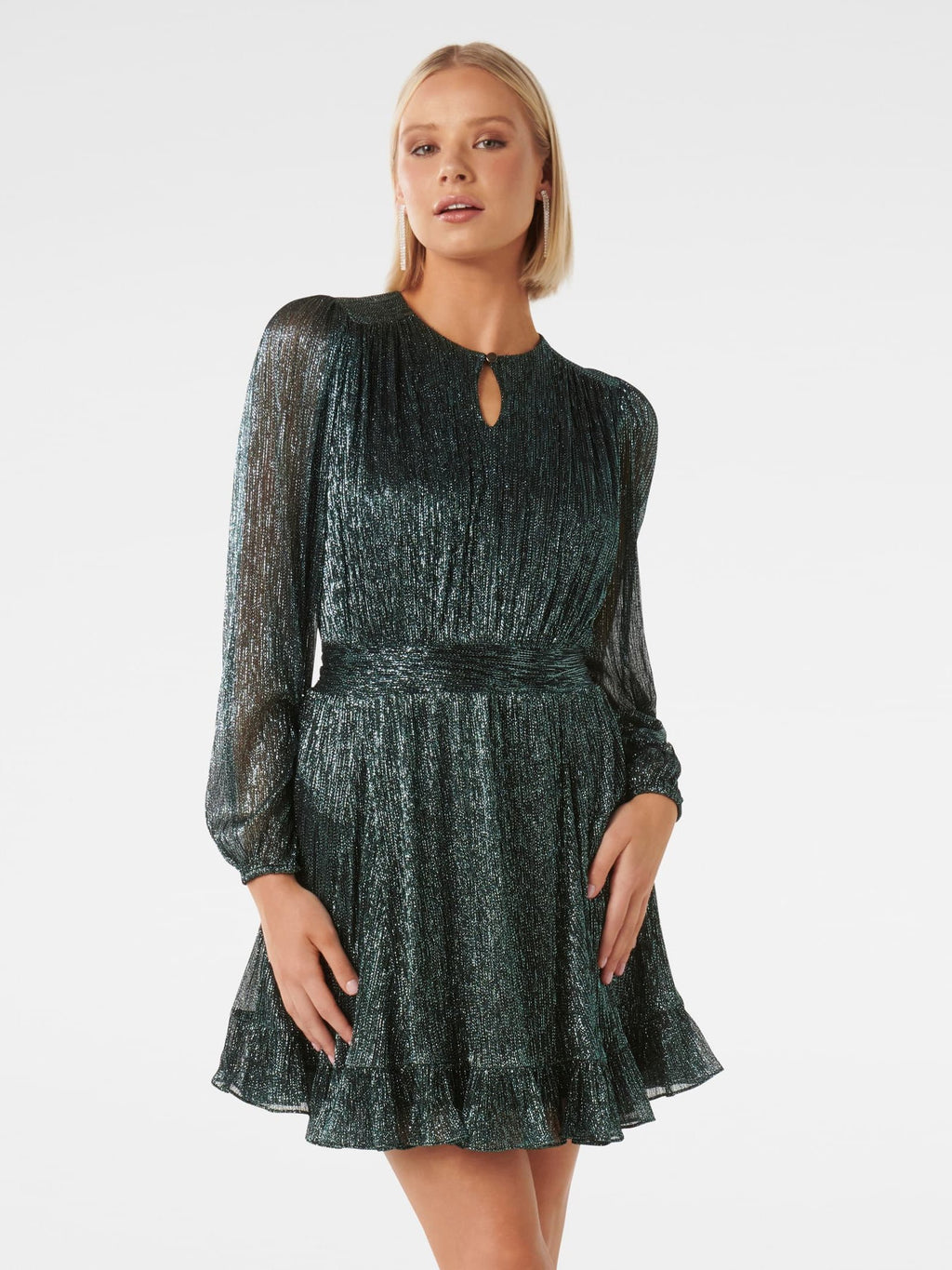 Stevie Godet Plisse Mini Dress
