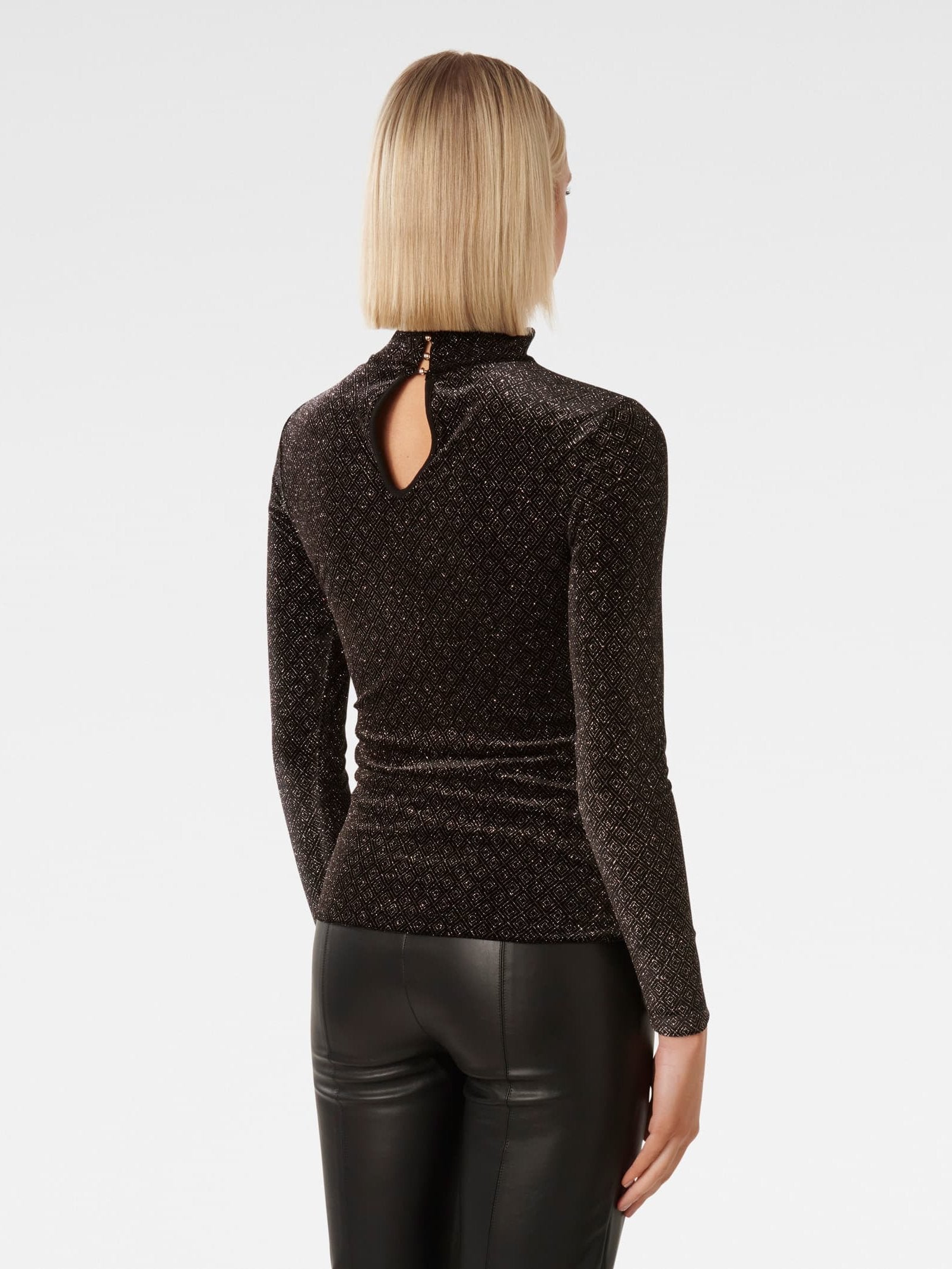Marina Velvet High Neck Top