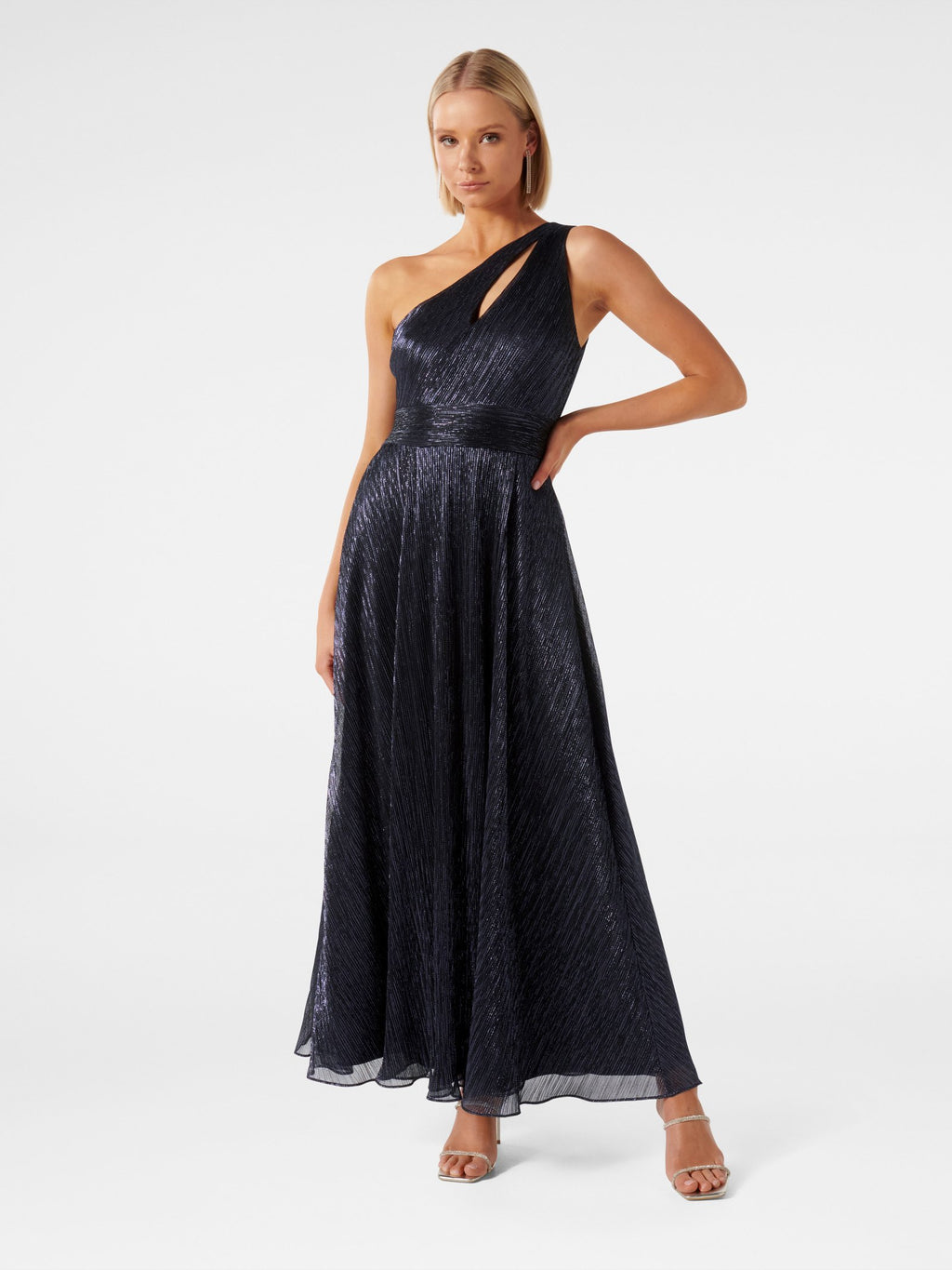 Billie Asymm Plisse Midi Dress