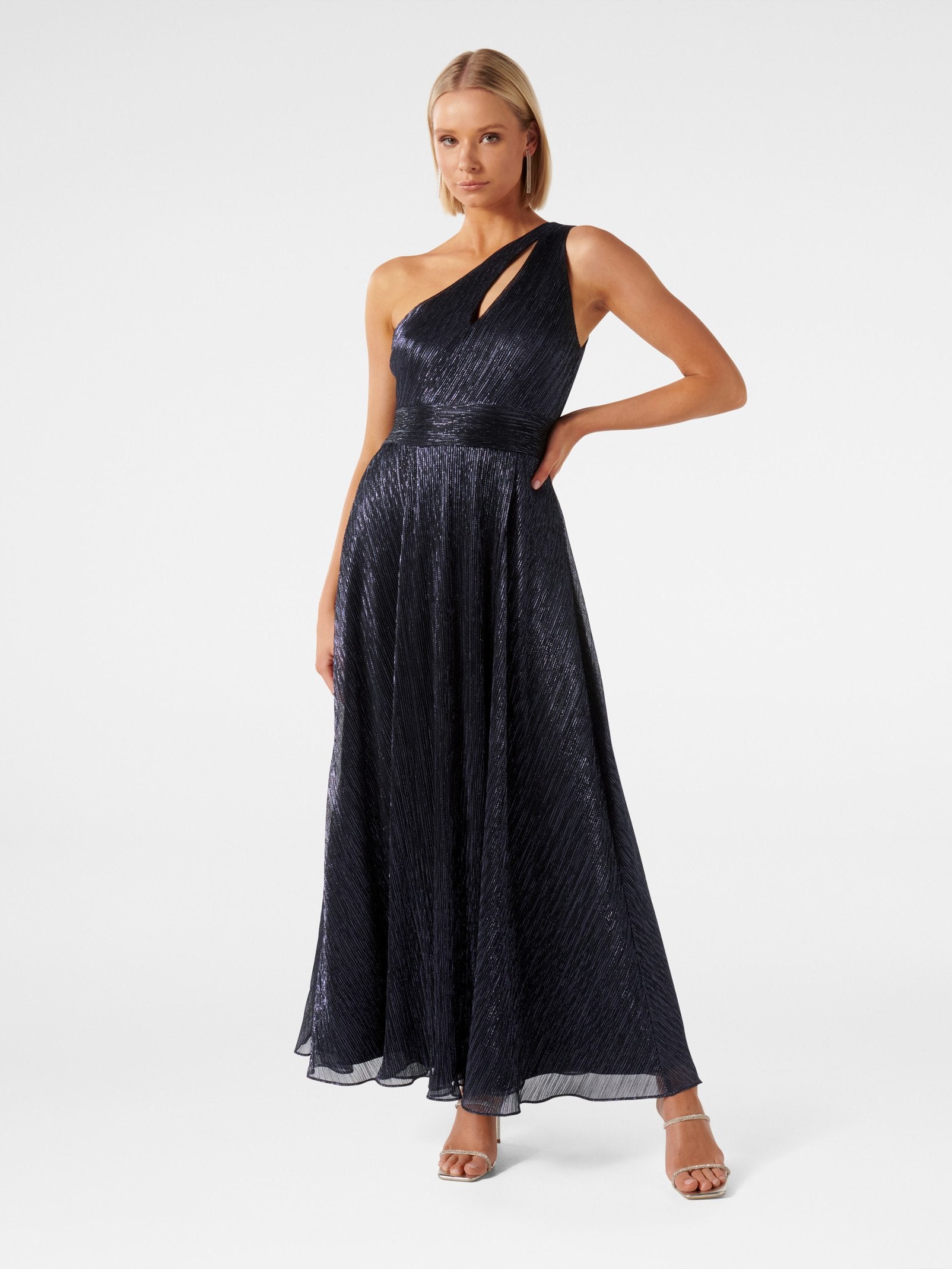 Billie Asymm Plisse Midi Dress