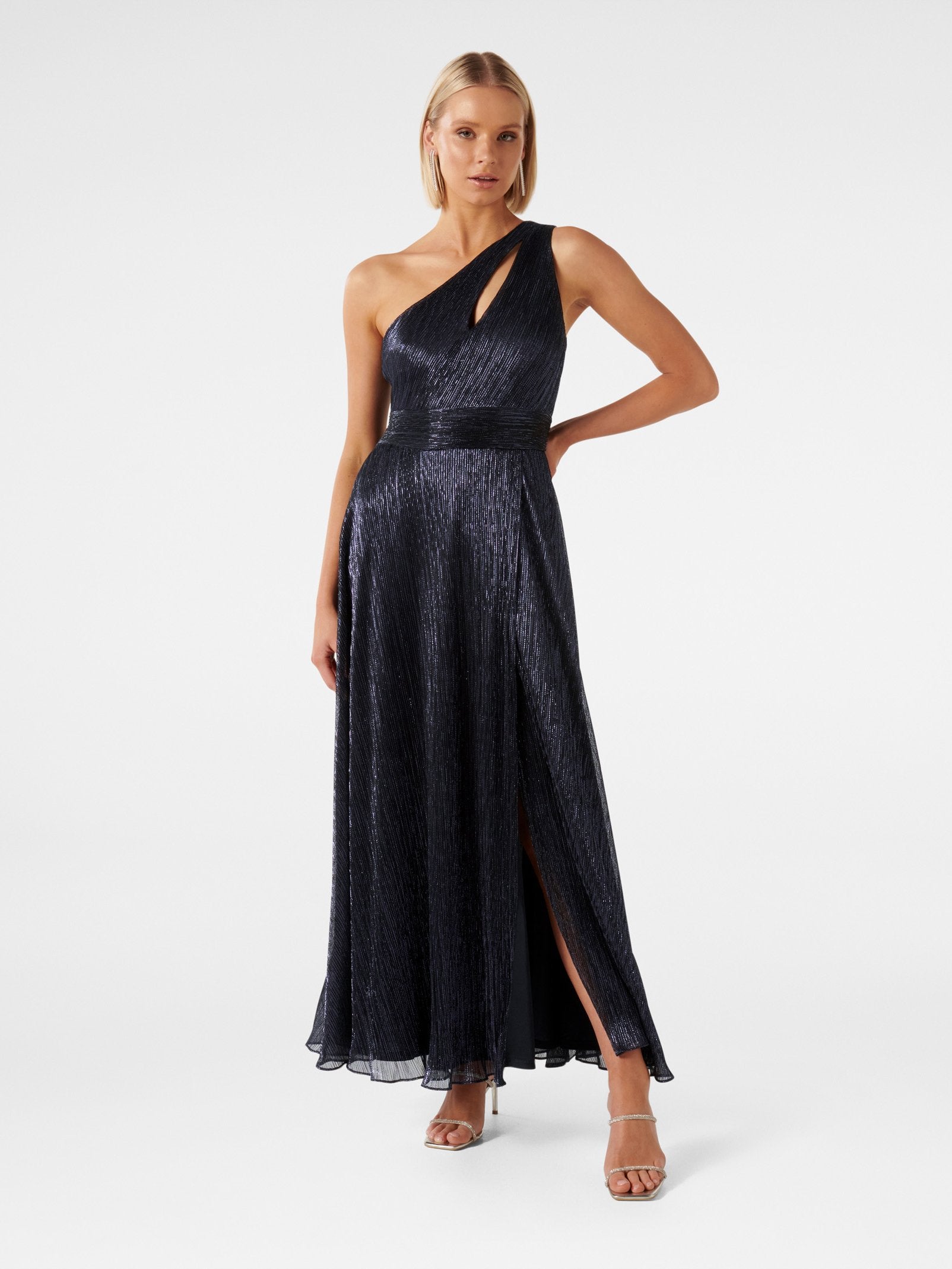 Billie Asymm Plisse Midi Dress