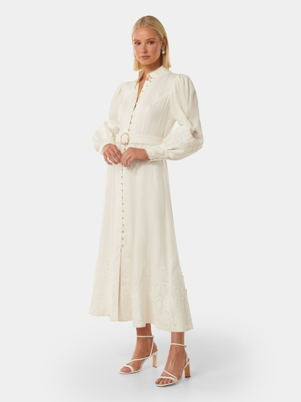  Allegra Lace Detail Midi Dress