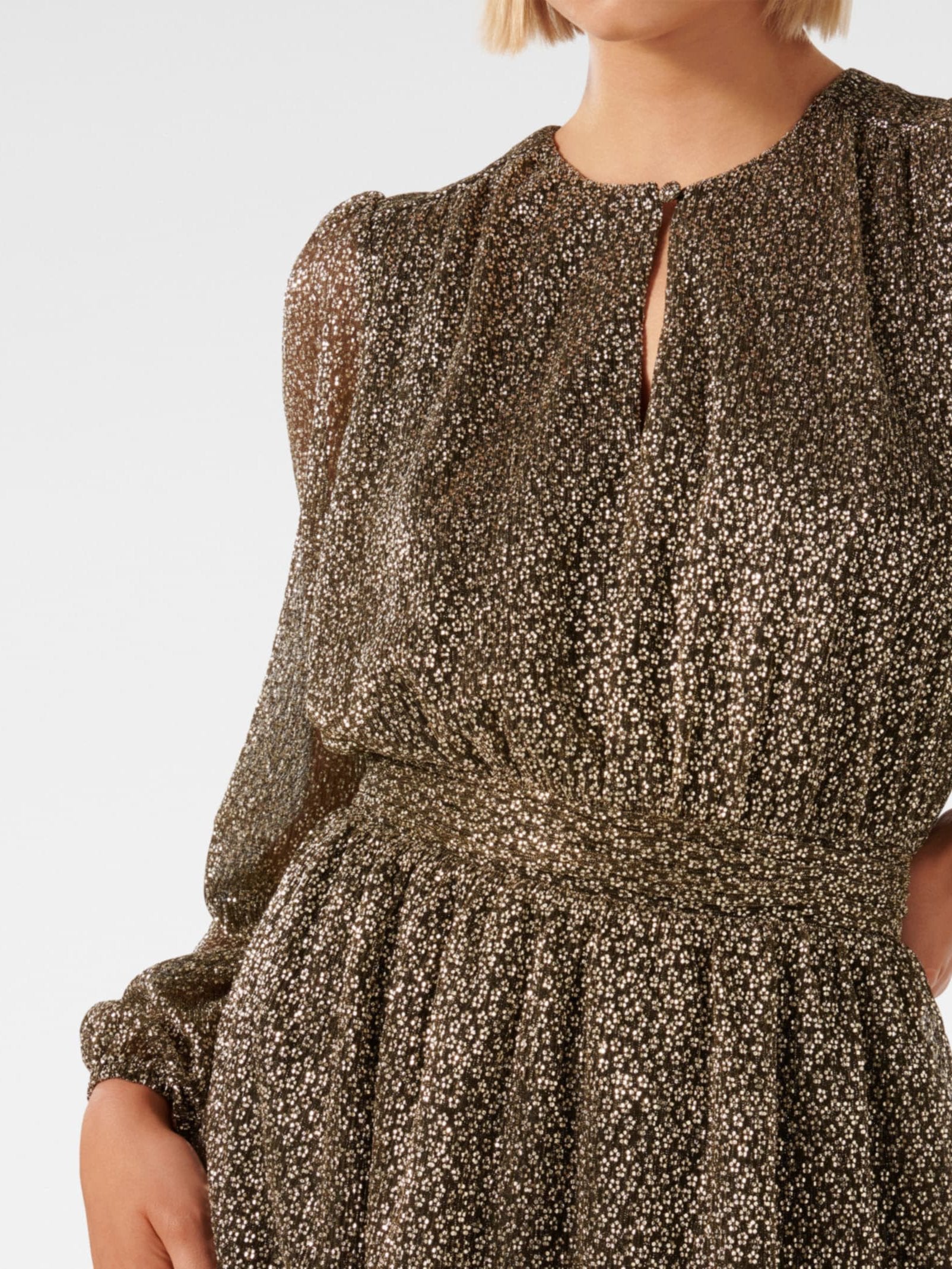 Goldie Long Sleeve Plisse Mini Dress