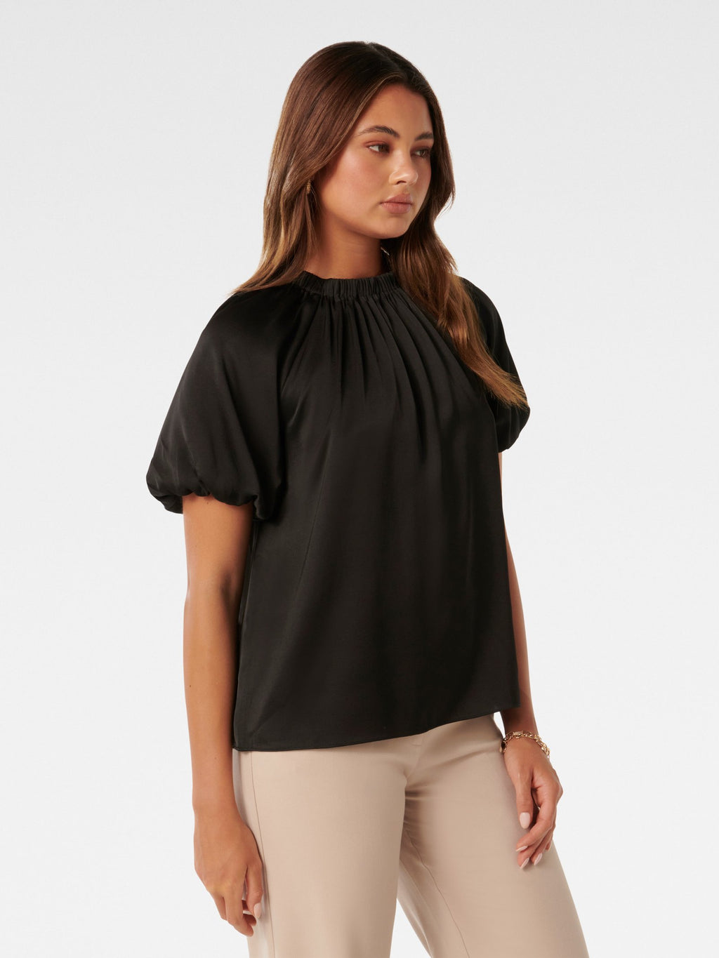  Blake Bubble Sleeve Satin Tee