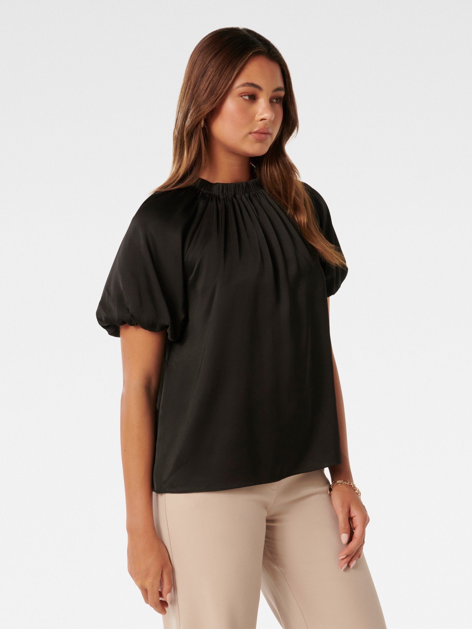  Blake Bubble Sleeve Satin Tee