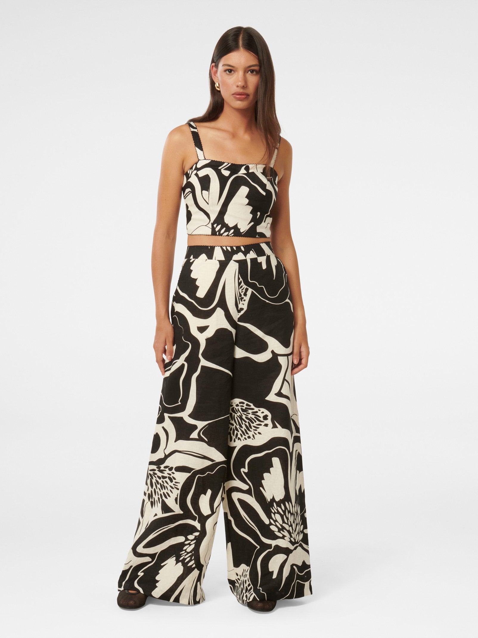  Ebony Wide Leg Linen Pant