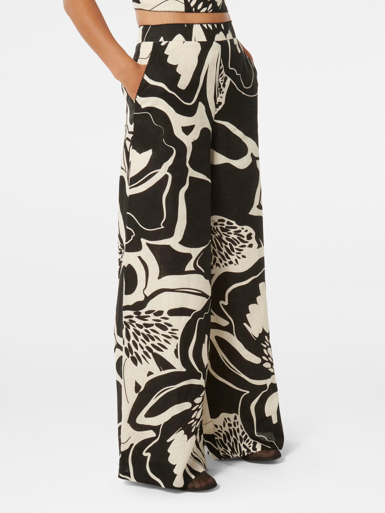  Ebony Wide Leg Linen Pant