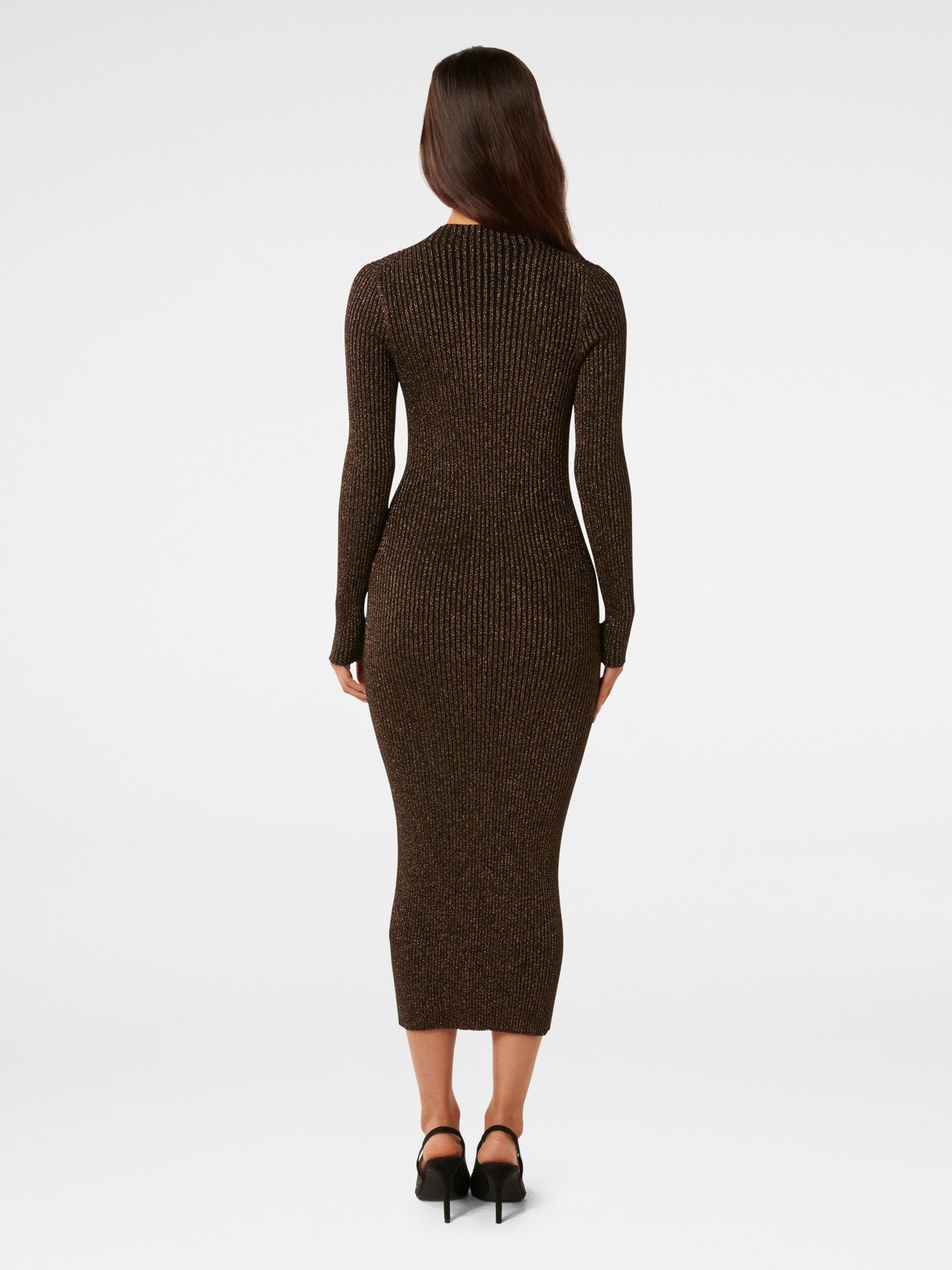  Eliza Ribbed Column Midi Dress