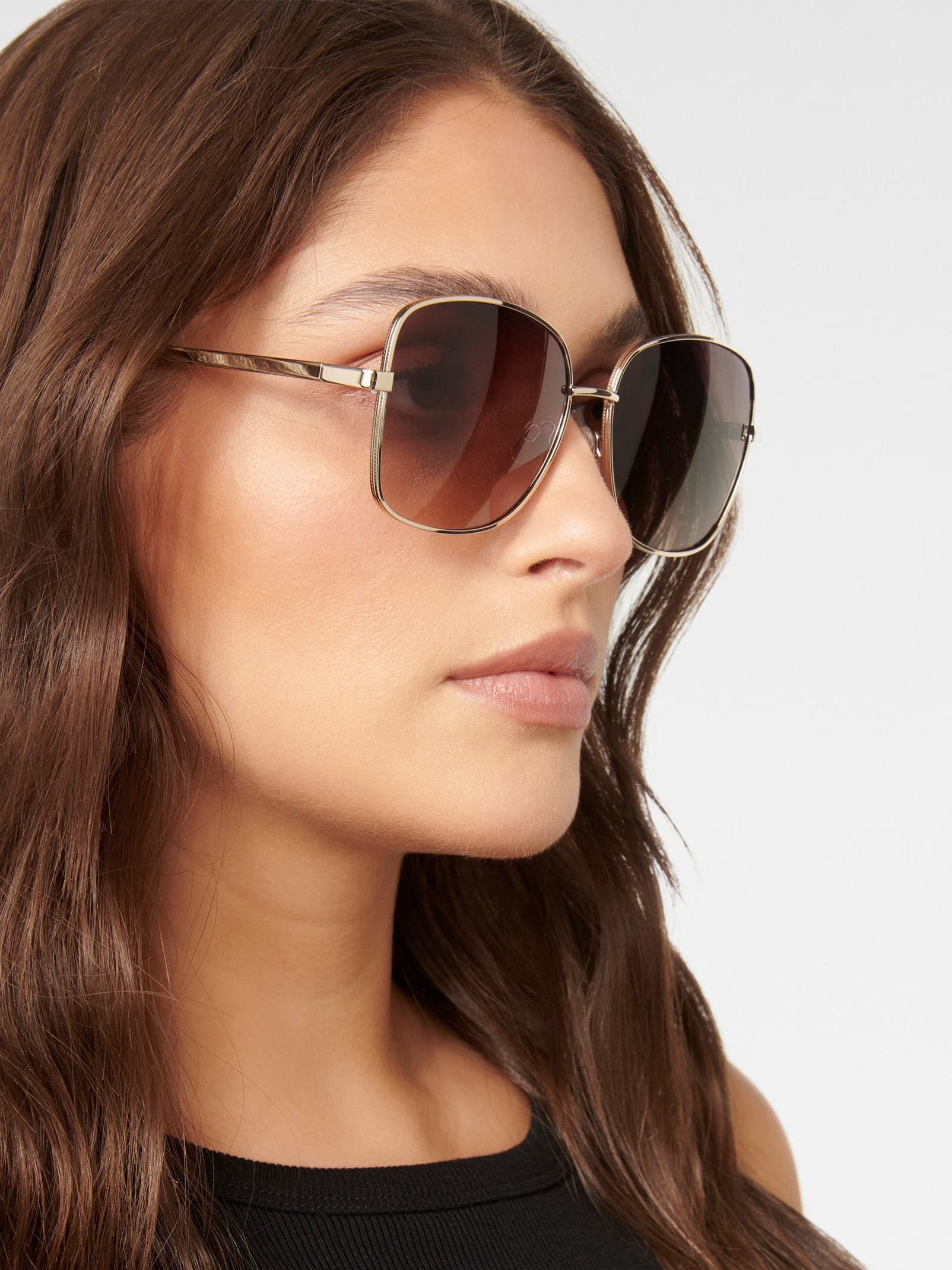  Lillian Square Metal Frame Sunglasses