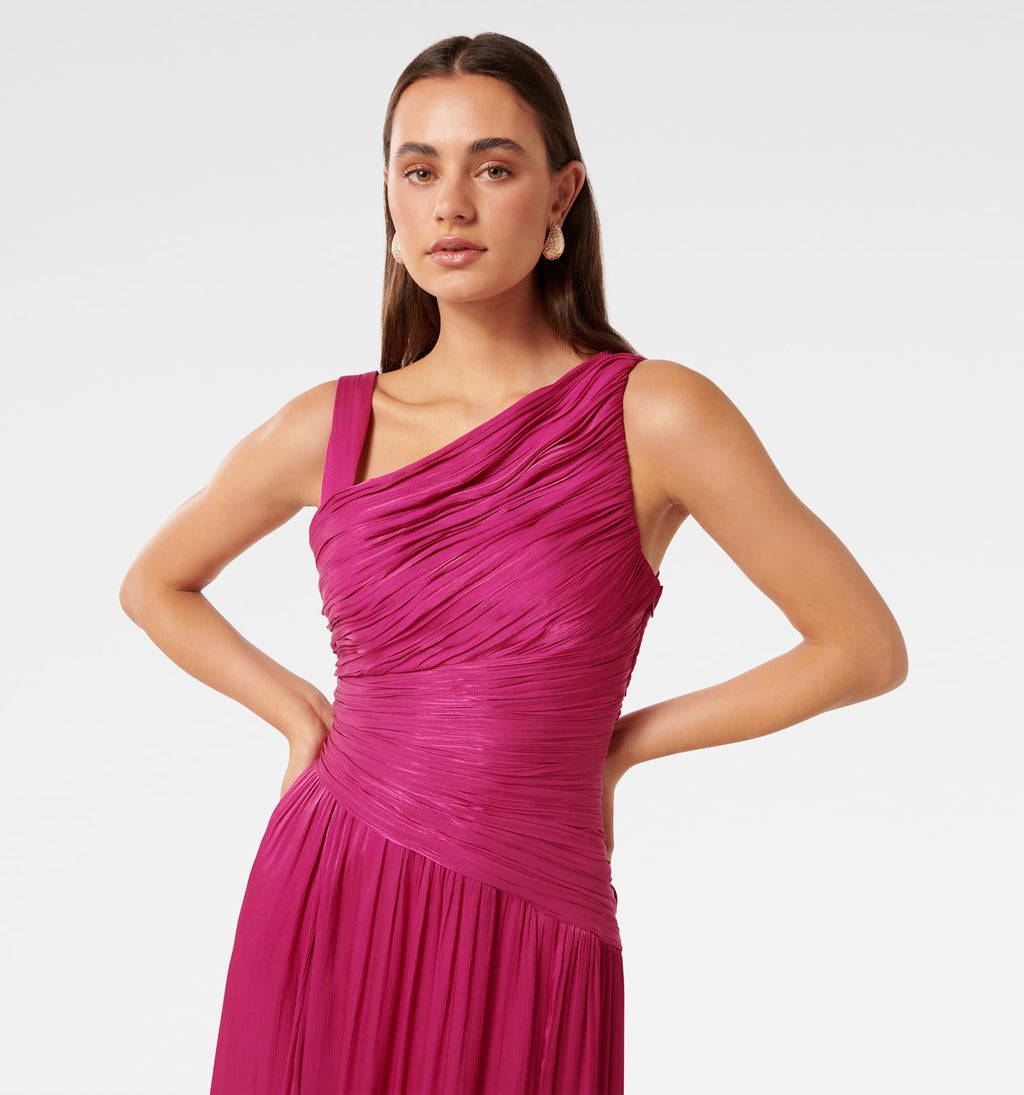 Nya Metallic Asym Maxi Dress