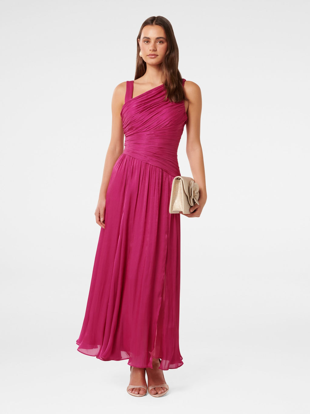 Nya Metallic Asym Maxi Dress