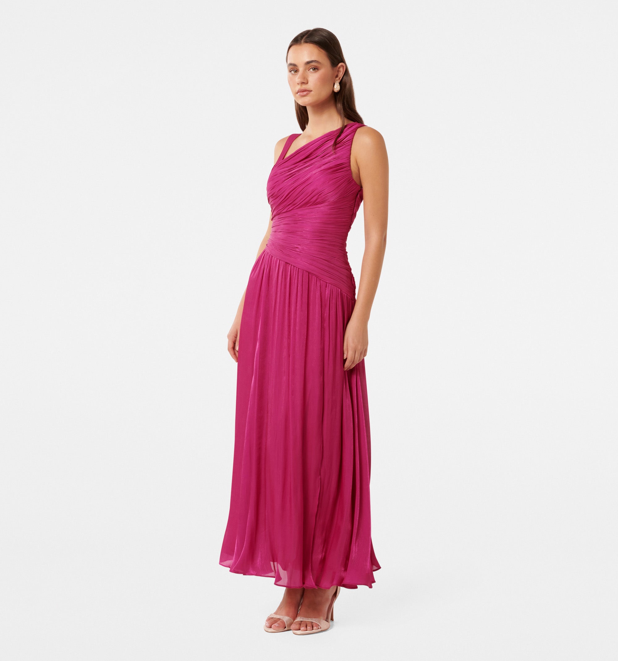 Nya Metallic Asym Maxi Dress