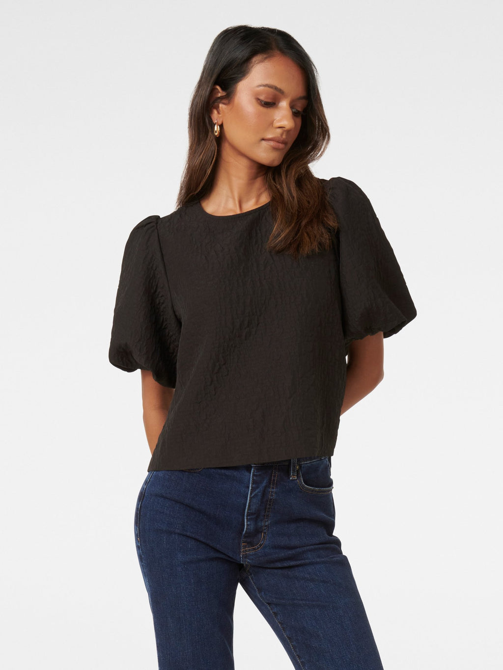 Nara Petite Bubble Sleeve Top
