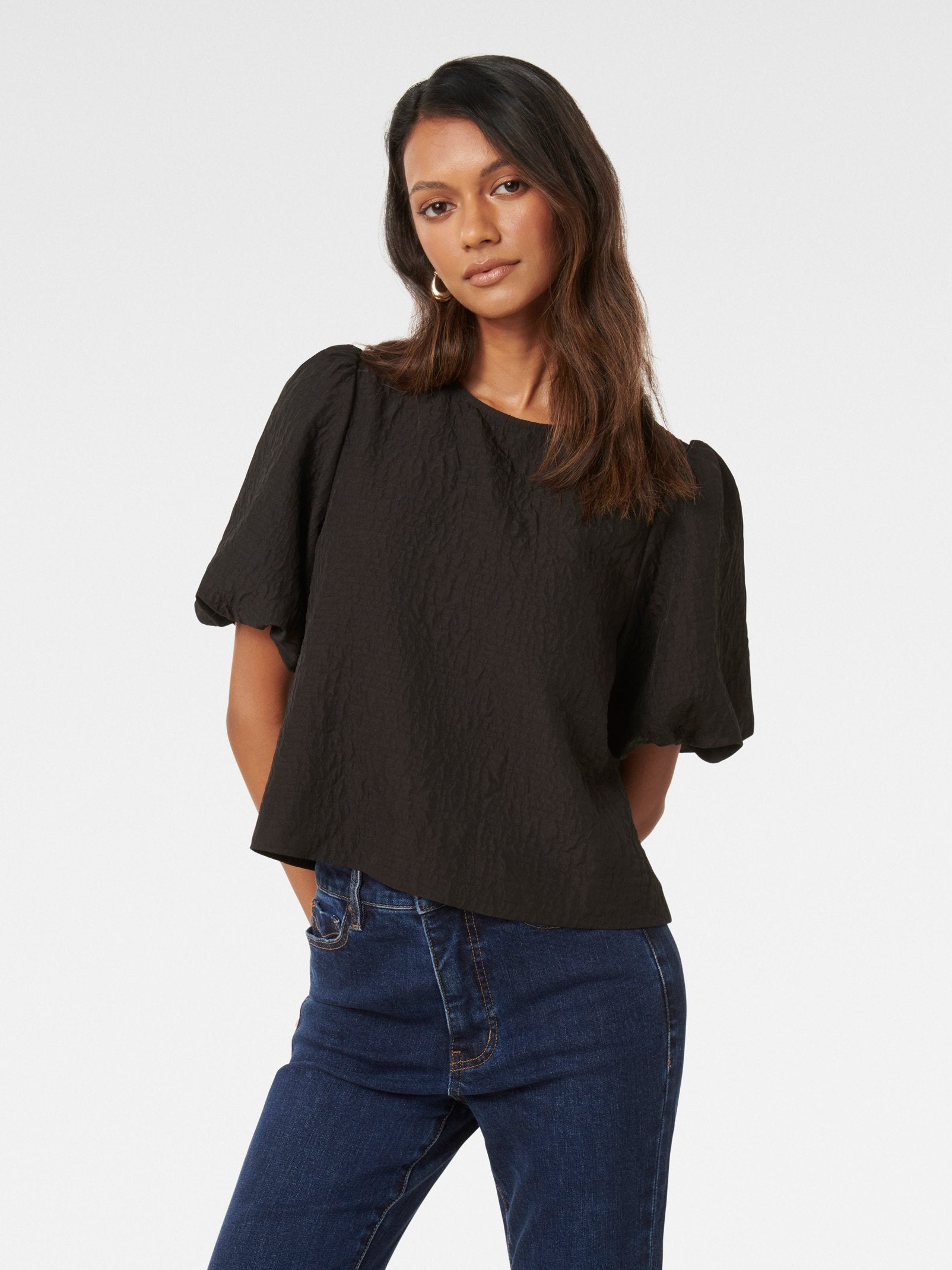  Nara Petite Bubble Sleeve Top