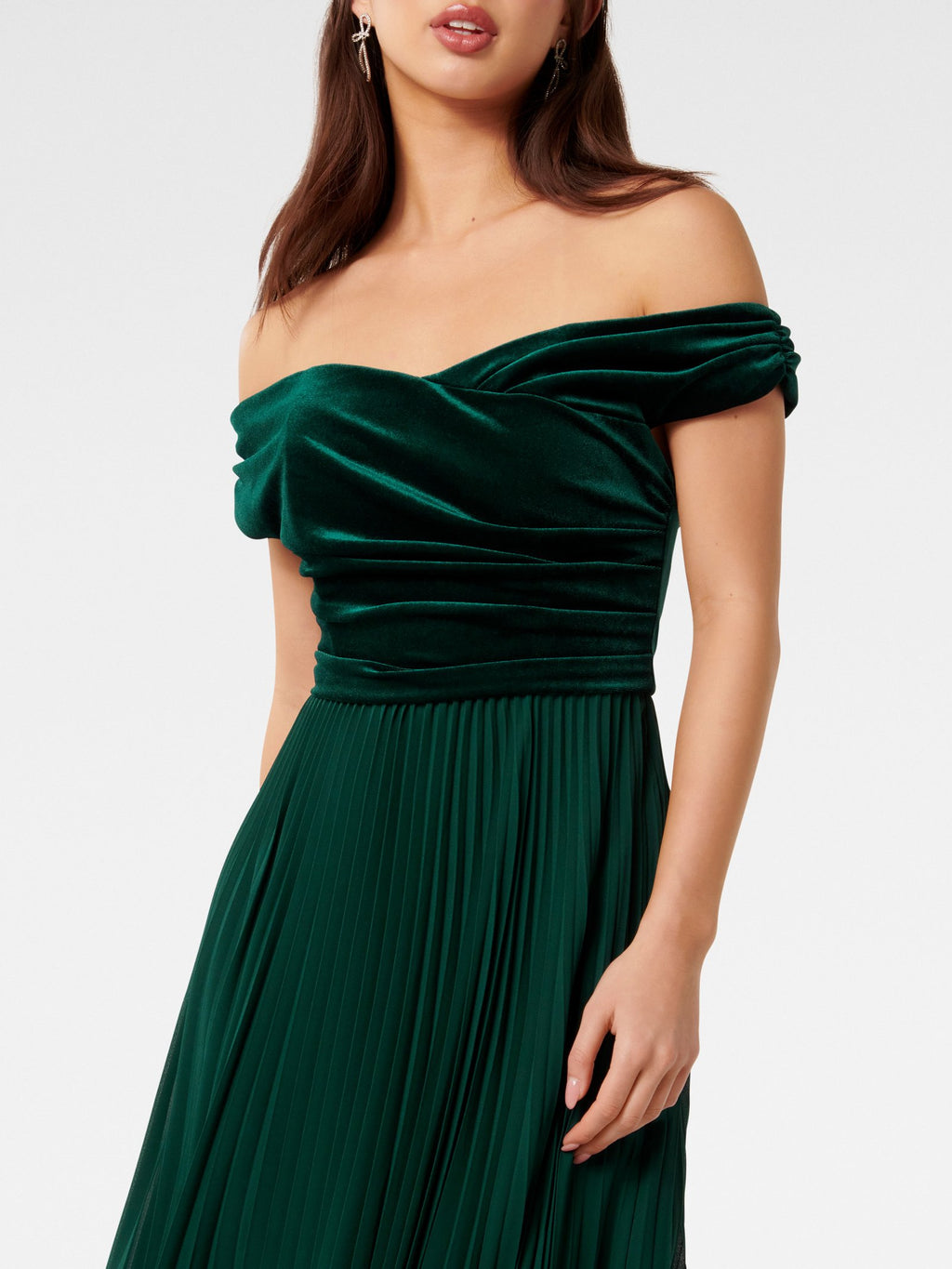  Rebecca Off Shoulder Velvet Gown