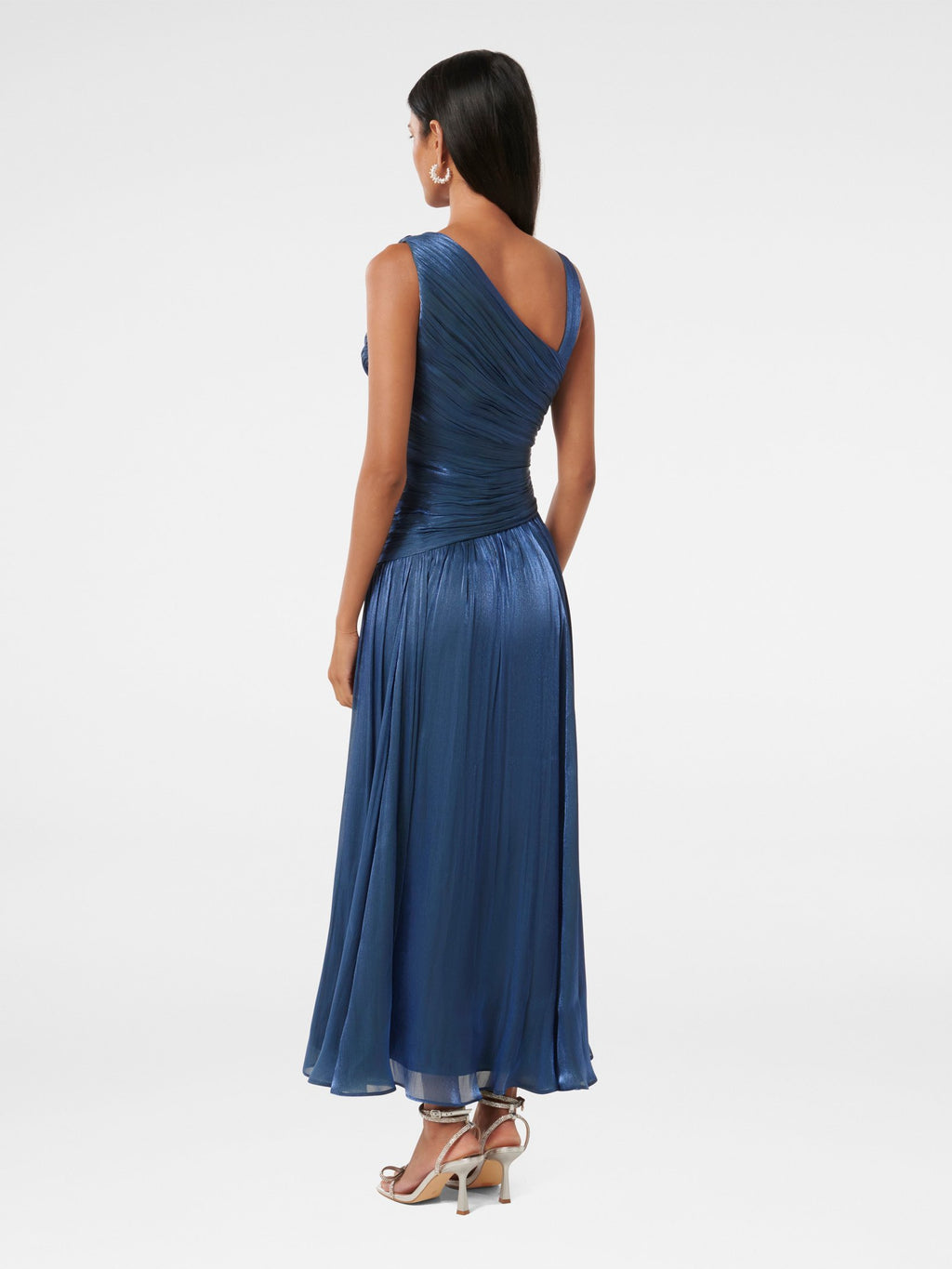  Nya Petite Metallic Asym Maxi Dress