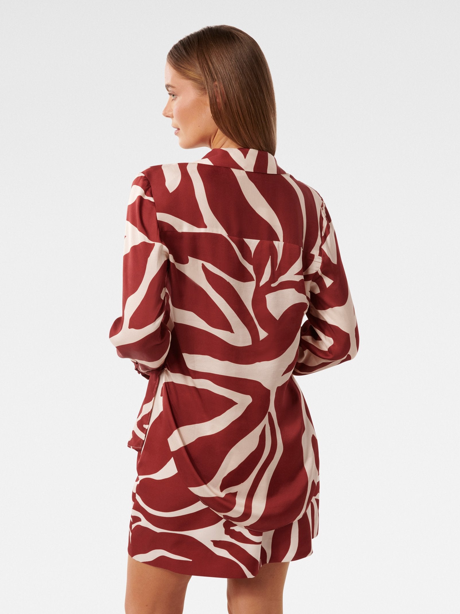 Harvey Notched Neck Satin Shirt